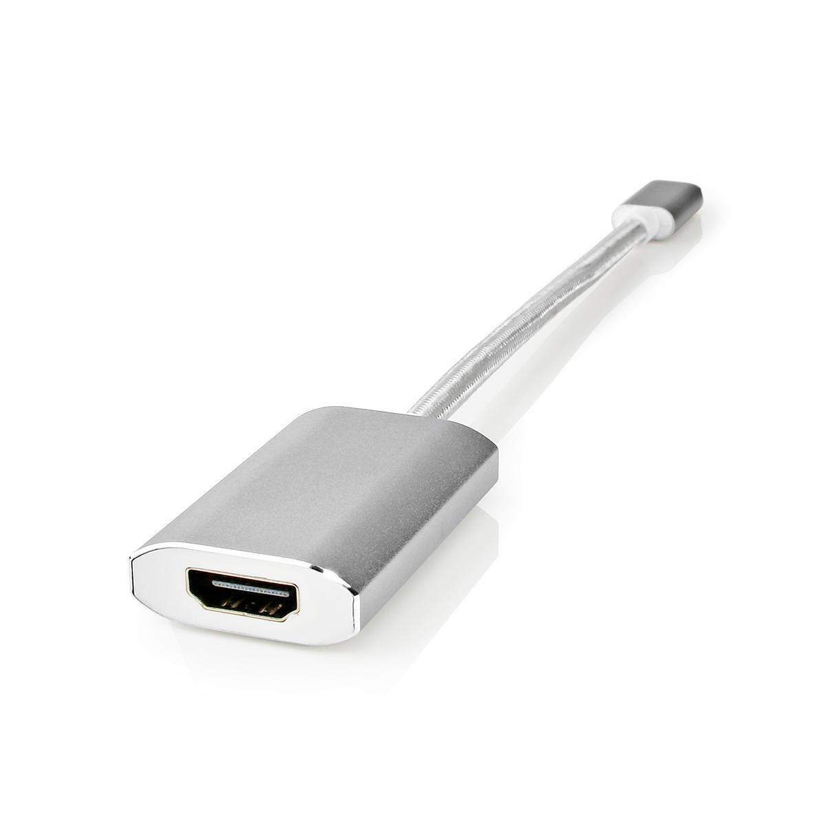 Nedis Fabritallic CCTB64680AL02 USB adaptér zástrčka USB-C - zásuvka HDMI, 0.2 m, stříbrná