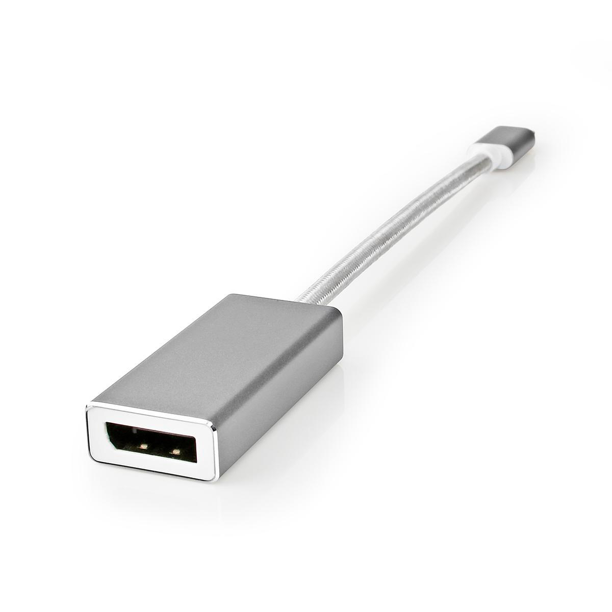 Nedis Fabritallic CCTB64450AL02 USB adaptér zástrčka USB-C - zásuvka DisplayPort, 0.2 m, stříbrná