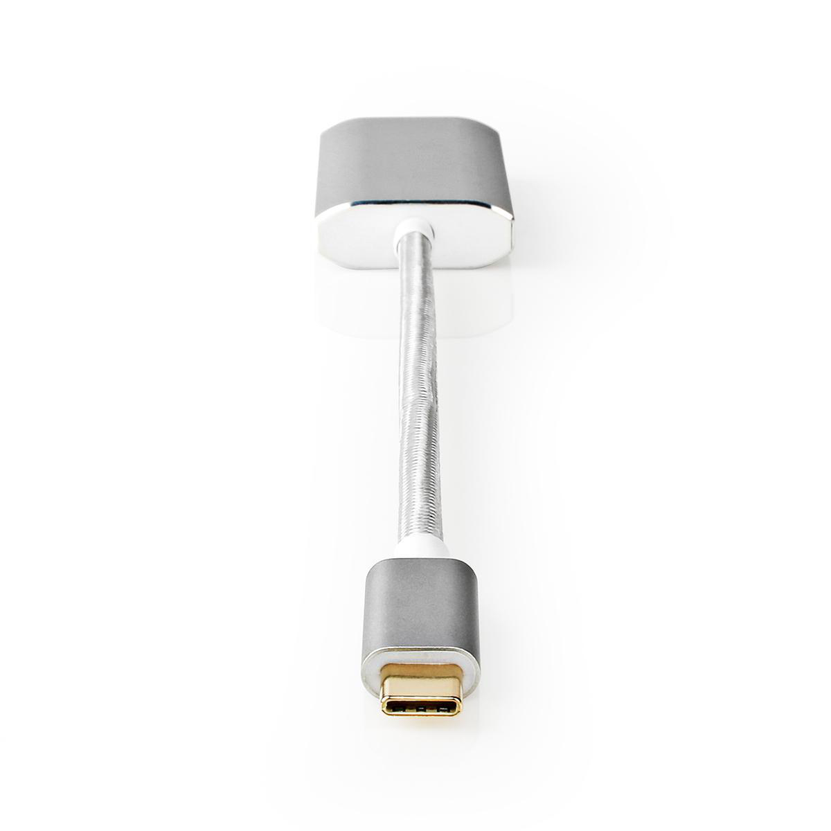 USB Adaptér | USB 3.2 Gen 1 | USB-C™ Zástrčka | Mini DisplayPort | 0.20 m | Kulatý | Pozlacené | Nylon / Opletený | Stříbrná | Box s Okénkem