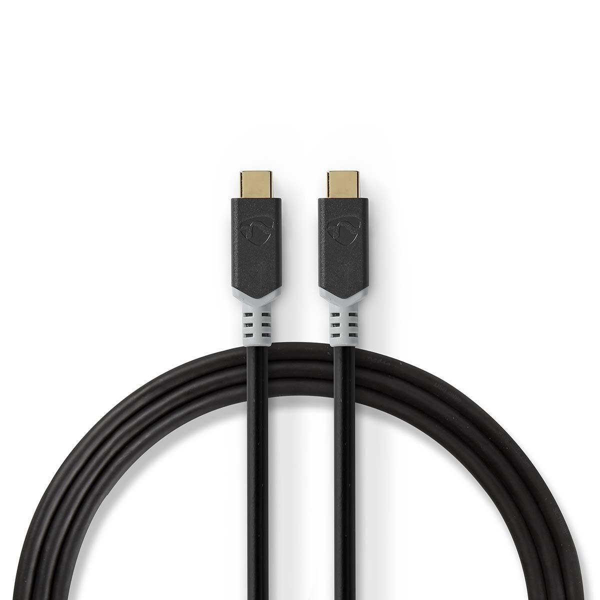 Nedis propojovací kabel USB 3.2 (Gen.2x2) zástrčka USB C - zástrčka USB C, 100W, 20 Gb/s, 1 m (CCBW64020AT10)