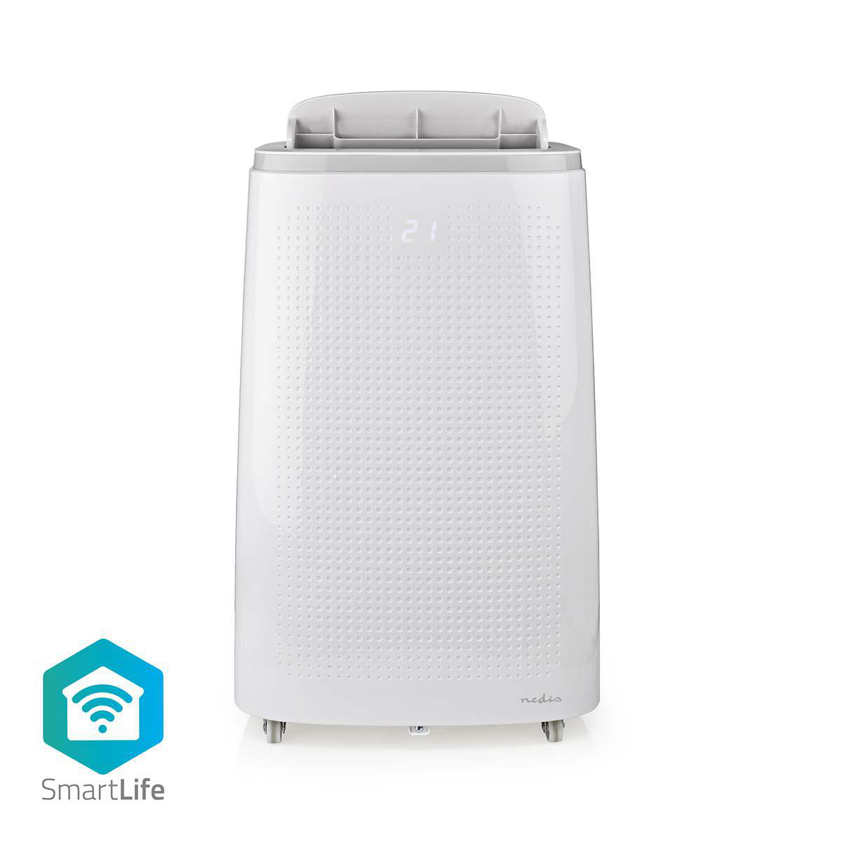 Nedis SmartLife chytrá mobilní klimatizace, 16000 BTU, 40 - 105 m³, Wi-Fi, energetická třída A, 65 dB, odvlhčování, 3 rychlosti, bílá (WIFIACMB1WT16)