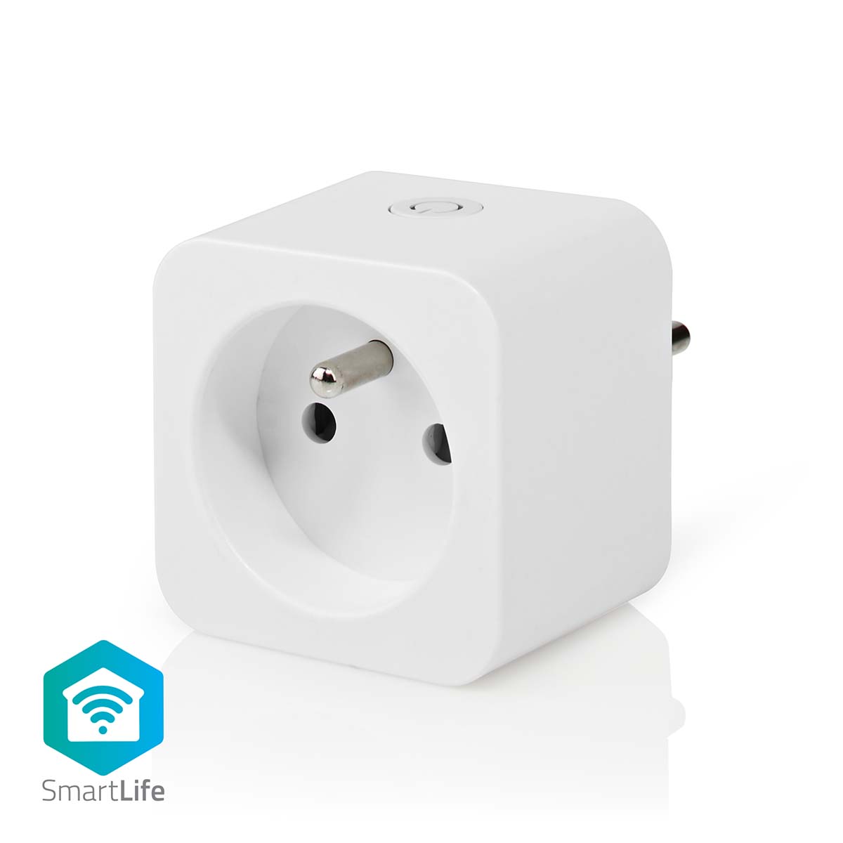 Nedis SmartLife chytrá zásuvka, monitor spotřeby, ochranný kolík, 16 A (WIFIP121EWT)