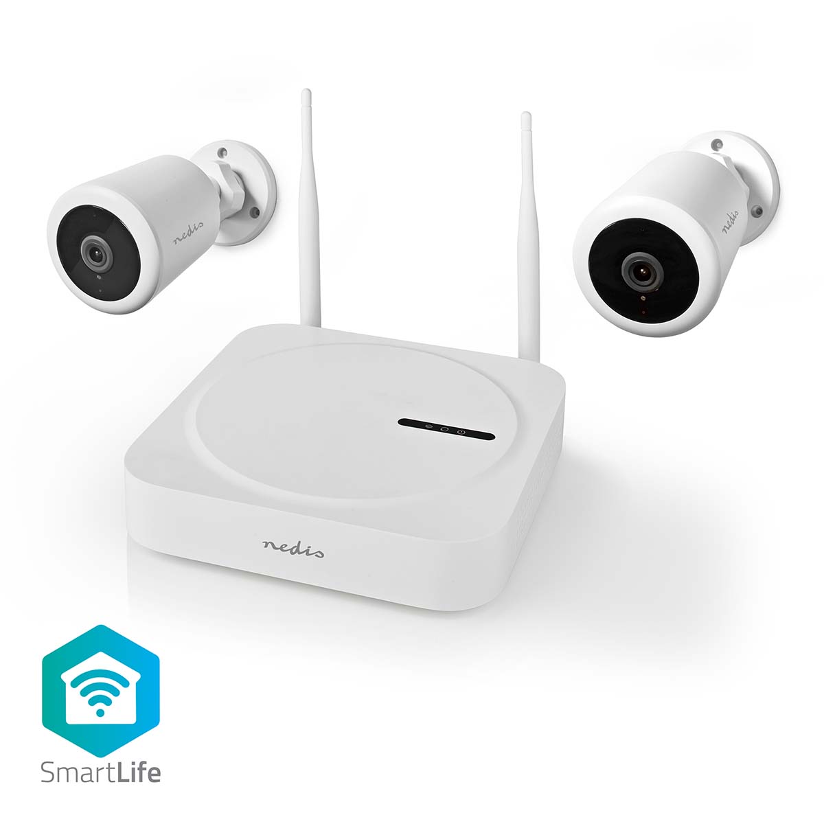 Nedis SmartLife bezdrátový kamerový systém, 2x kamera, Full HD 1080p, IP65, noční vidění (SLNVR201CWT)