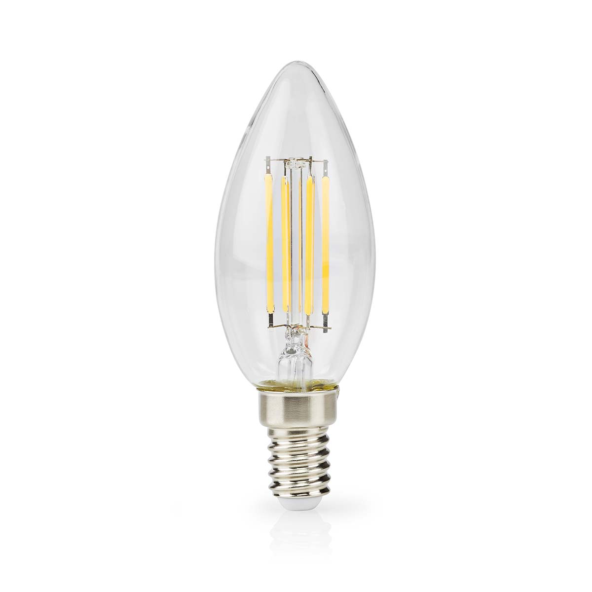 Nedis LED žárovka vláknová svíčka E14 4.5W 470lm 2700K (LBFE14C352)