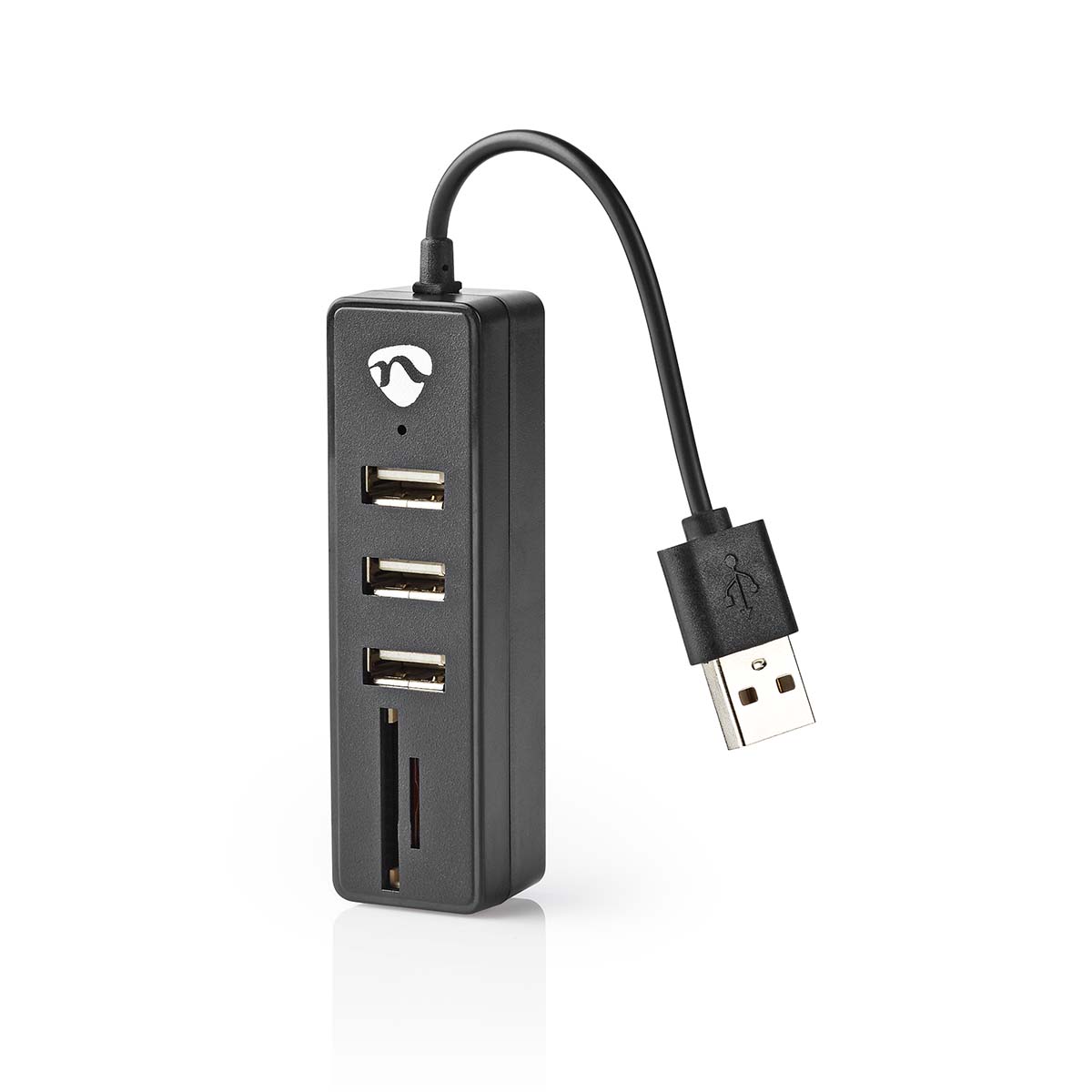 Nedis UHUBCU2340BK 3 portový USB hub USB 2.0 + čtečka paměťových karet SD/MicroSD