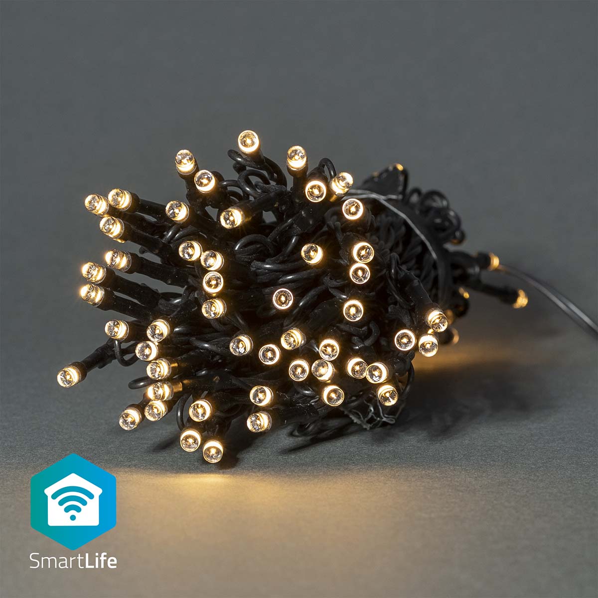 Nedis SmartLife chytrý vánoční řetěz, 50 LED, 5 m, venkovní IP65, teplá bílá (WIFILX01W50)