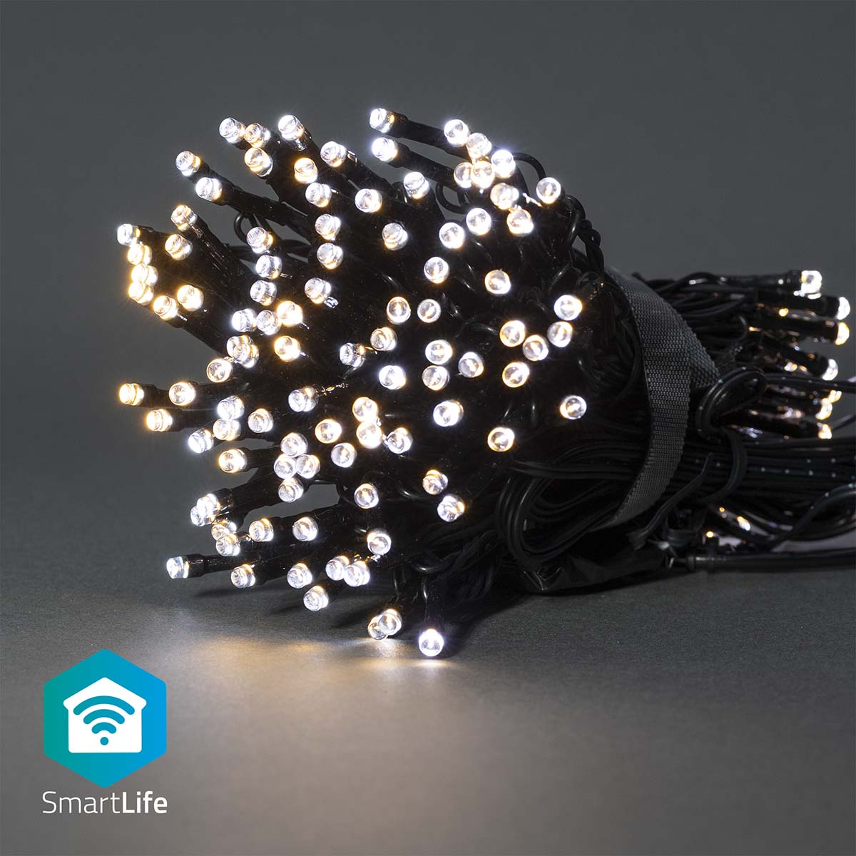 Nedis SmartLife chytrý vánoční řetěz, 100 LED, 10 m, venkovní IP65, teplá/studená bílá (WIFILX02W100)
