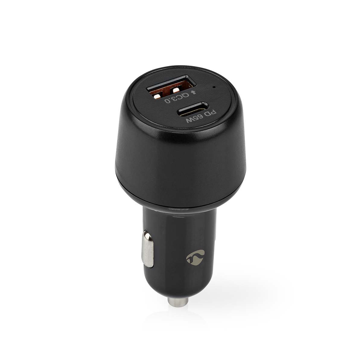 Nedis CCPD65W100BK 65 W duální automobilový USB nabíjecí adaptér 2 A / 3 A / 3.25 A / Quick Charge 3.0 / PD Power Delivery