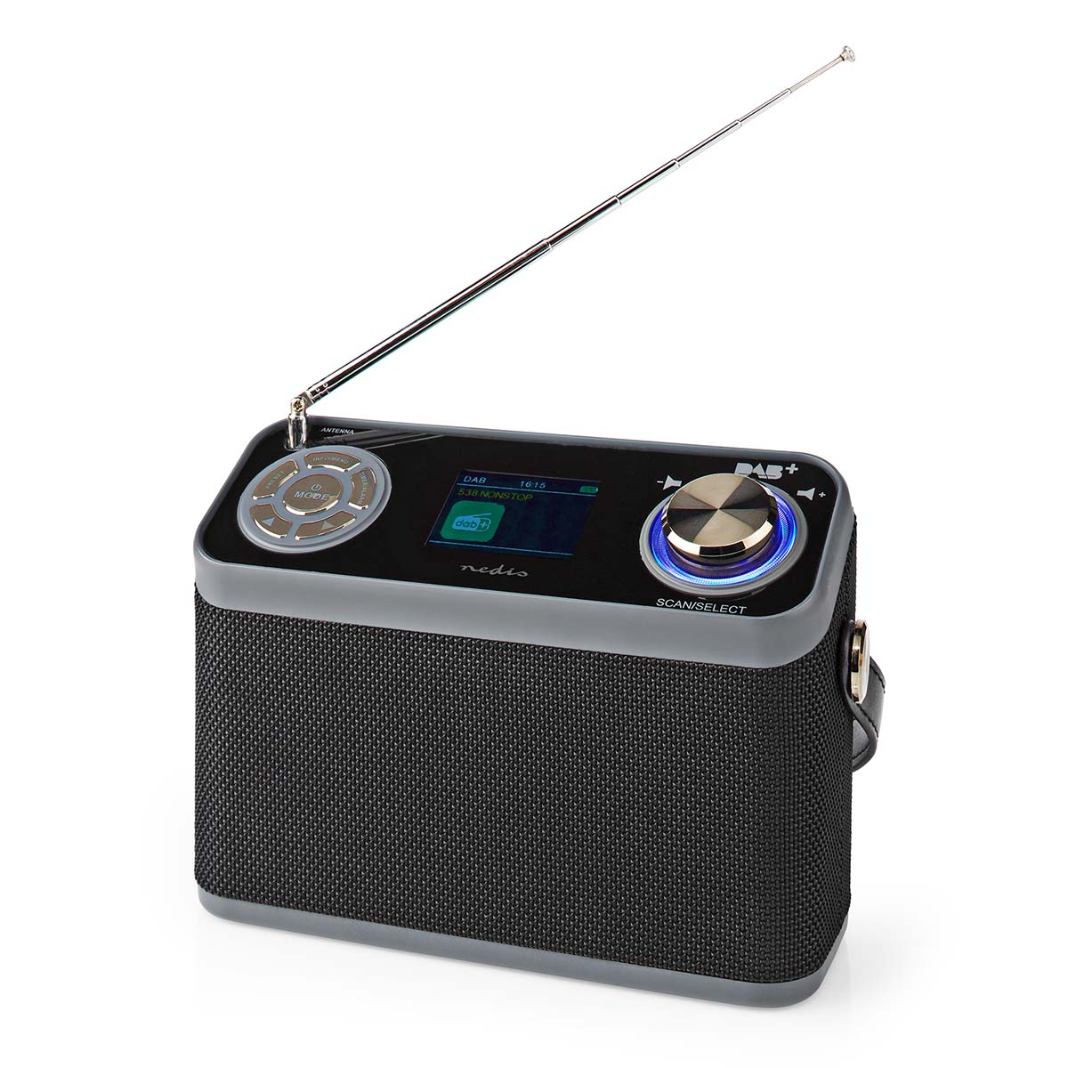 Nedis RDDB5200BK radiopřijímač DAB+ / FM, 24W, budík, Bluetooth, 40 předvoleb