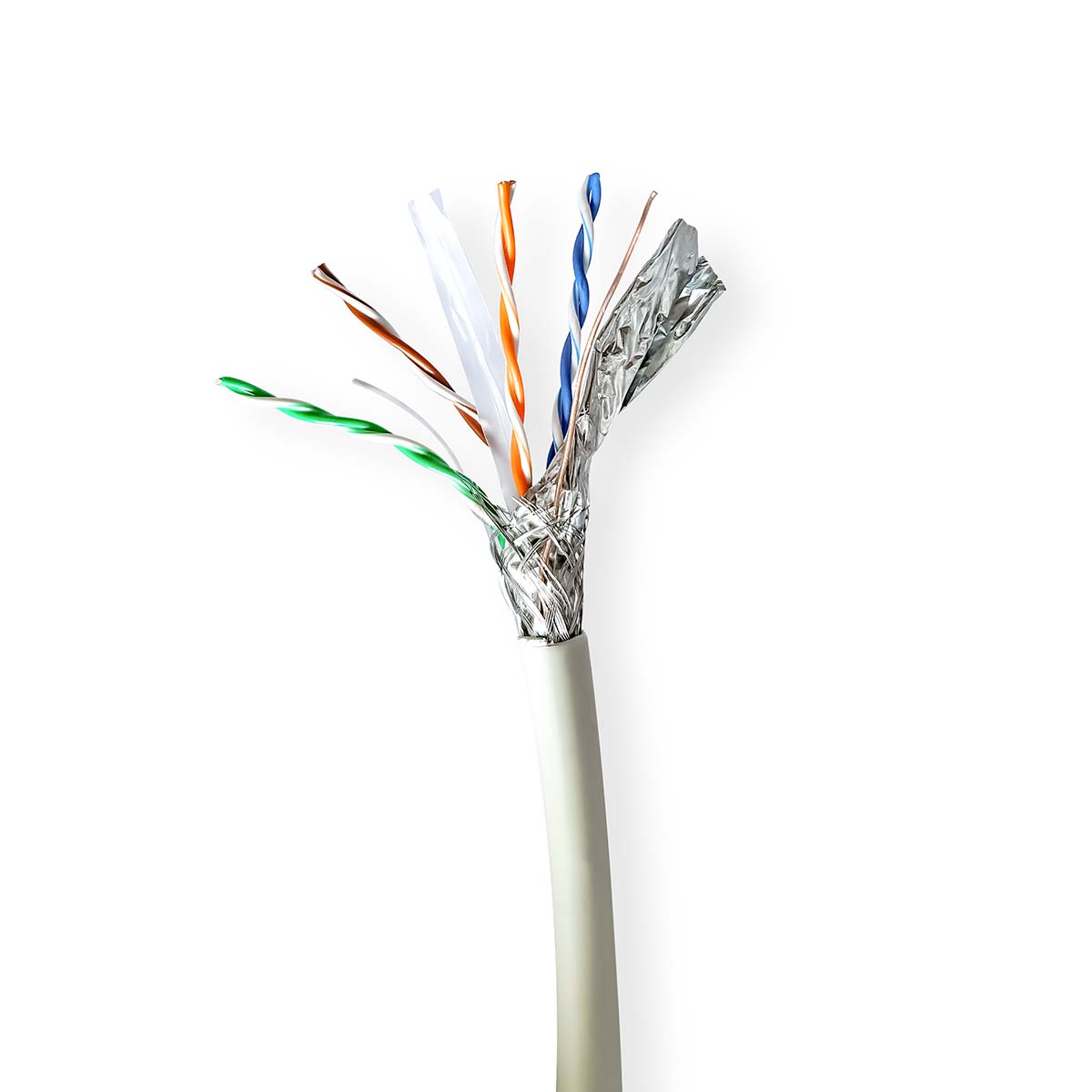 Síťový kabel Roll | CAT6a | Drát | S / FTP | Měď | 305.0 m | Vnitřní | Kulatý | LSZH | Šedá | Box