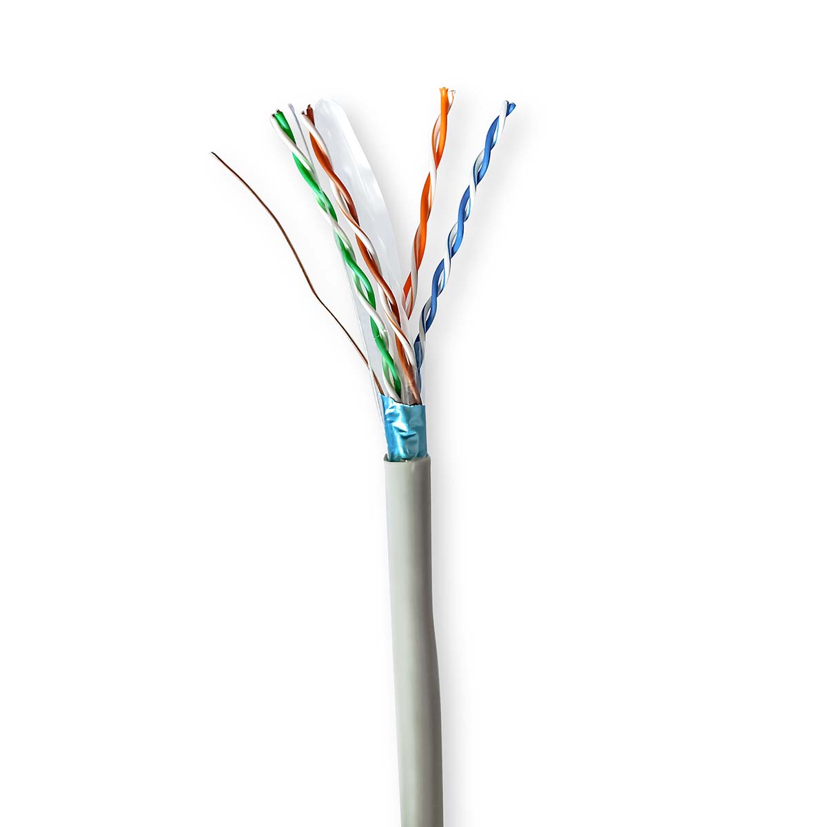 Síťový kabel Roll | CAT6 | Drát | F / UTP | CCA | 50.0 m | Vnitřní | Kulatý | PVC | Šedá | Dárkový Box