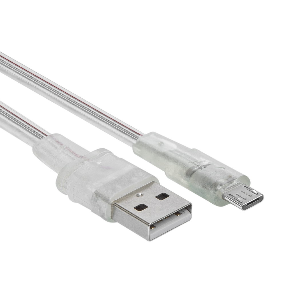 Riva 6000 TR12 micro USB kabel 1,2m, transparentní