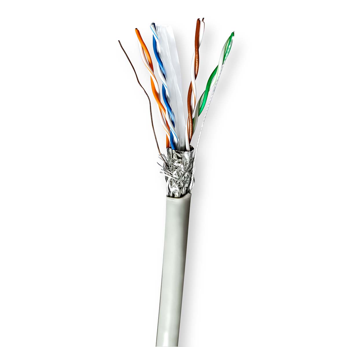 Síťový kabel Roll | CAT6 | Lanko | S / FTP | CCA | 100.0 m | Vnitřní | Kulatý | PVC | Šedá | Dárkový Box