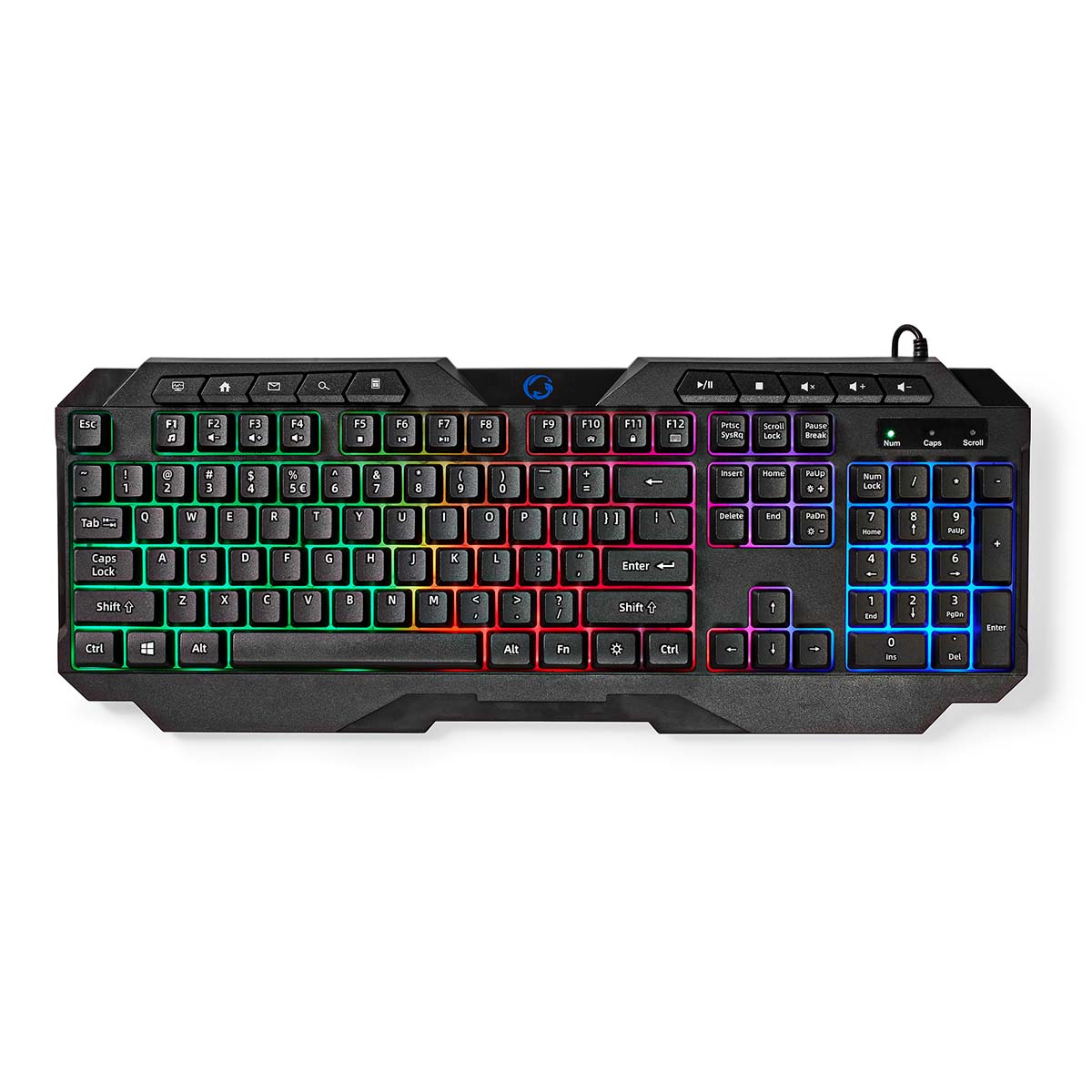 Wired Gaming Keyboard | USB-A | Membránové Keys | LED | QWERTY | US Rozložení Kláves | Délka napájecího kabelu: 1.30 m | Multimediální