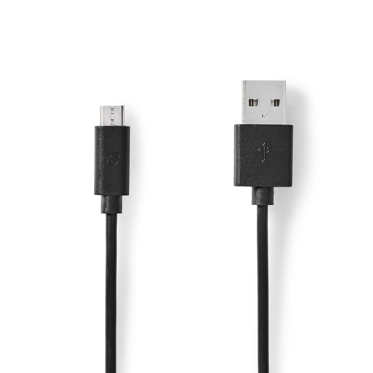 USB kabel | USB 2.0 | USB-A Zástrčka | USB Micro-B Zástrčka | 10 W | 480 Mbps | Poniklované | 1.00 m | Kulatý | PVC | Černá | Label