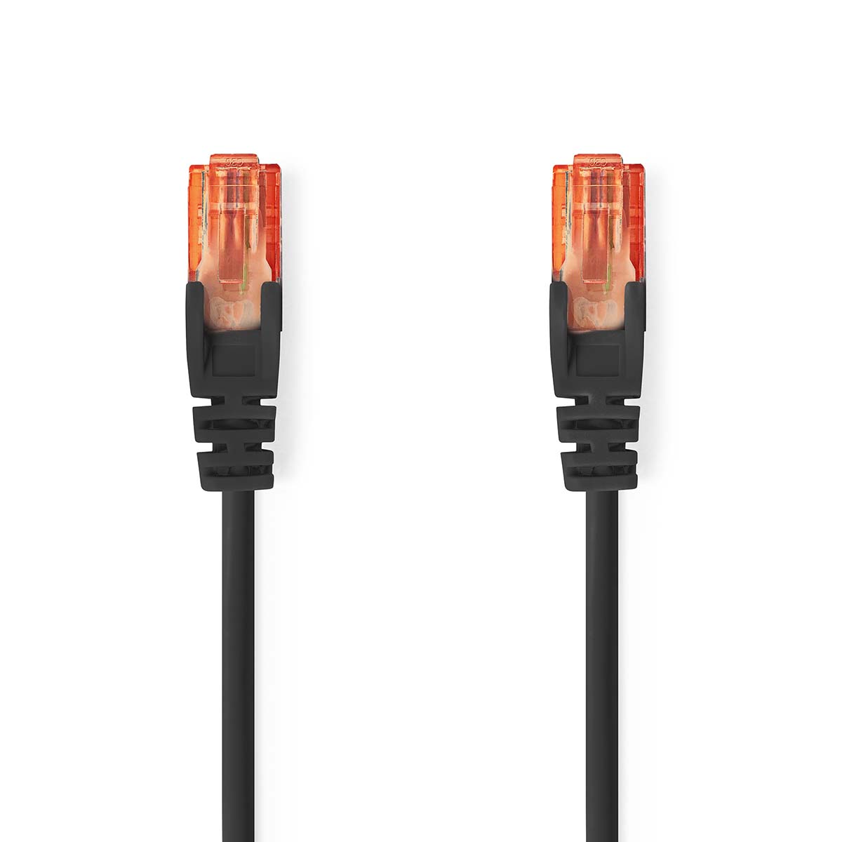 Cat 6 kabel | RJ45 Zástrčka | RJ45 Zástrčka | U/UTP | 0.30 m | Kulatý | PVC | Černá | Label