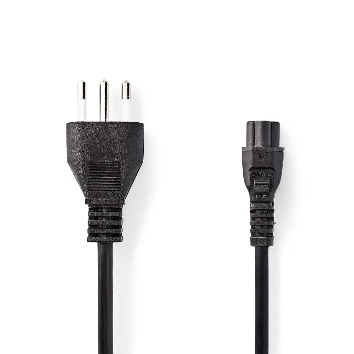 Nedis napájecí kabel zástrčka typ L (Itálie) - IEC320-C5 mickey mouse černá, 2 m (CEGL11320BK20)