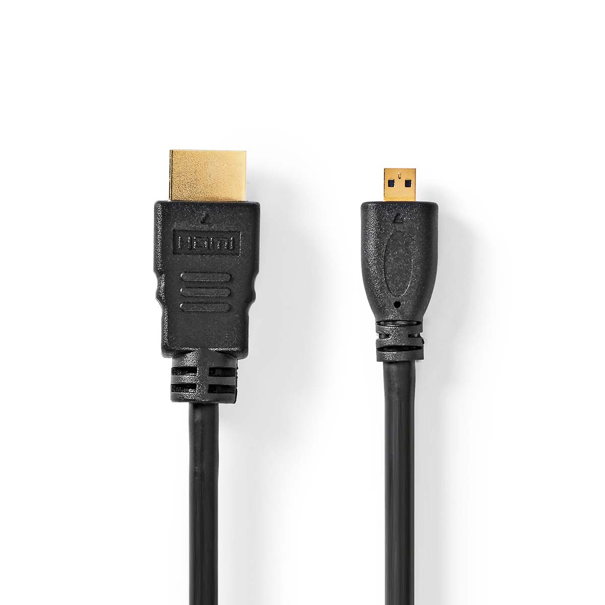 High Speed HDMI™ kabel s Ethernetem | Konektor HDMI ™ | Mikro konektor HDMI ™ | 4K@30Hz | 10.2 Gbps | 1.50 m | Kulatý | PVC | Černá | Label