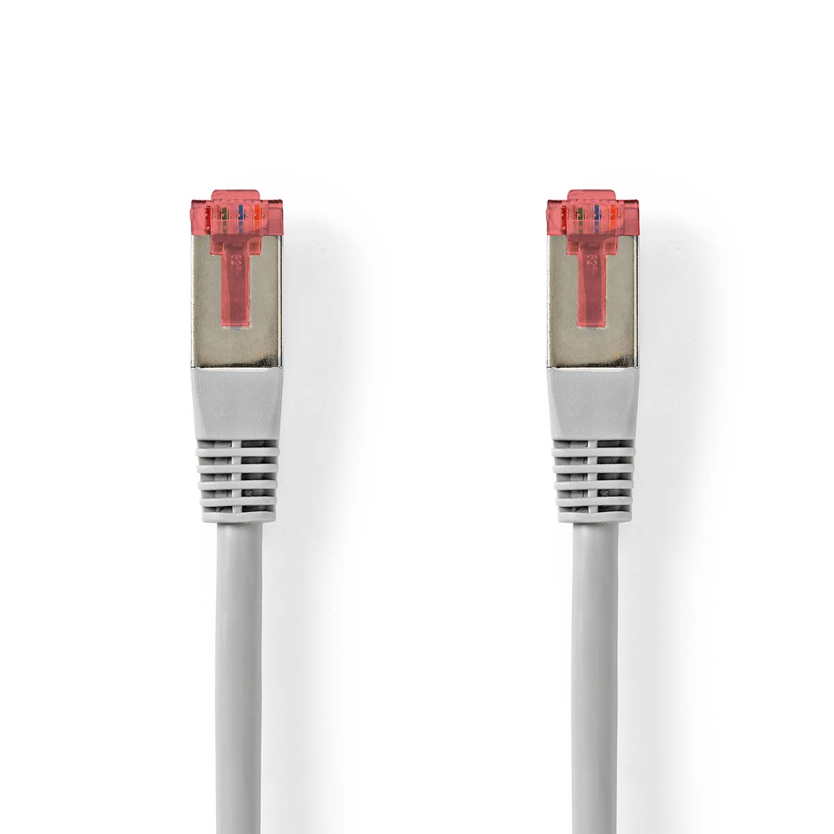 Cat 6 kabel | RJ45 Zástrčka | RJ45 Zástrčka | SF / UTP | 1.00 m | Kulatý | PVC | Šedá | Label