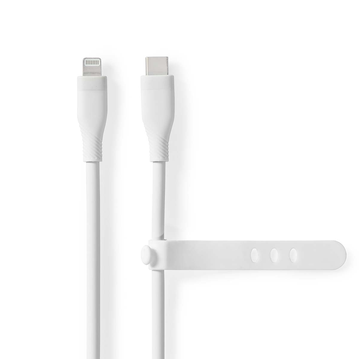 Lightning Kabel | USB 2.0 | Apple Lightning 8pinový | USB-C™ Zástrčka | 480 Mbps | Poniklované | 1.50 m | Kulatý | Silikonový | Bílá | Box