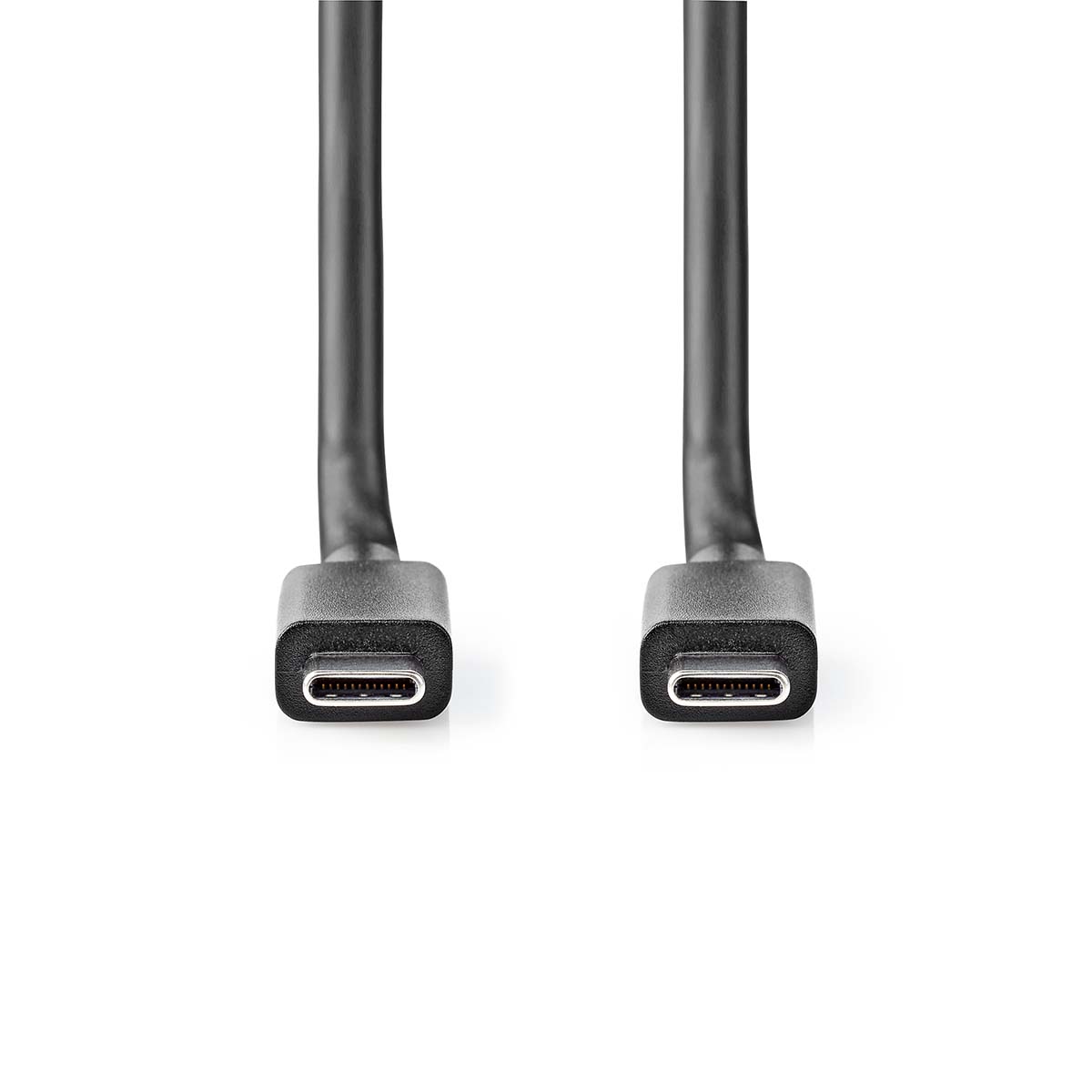 USB kabel | USB 3.2 Gen 2x2 | USB-C™ Zástrčka | USB-C™ Zástrčka | 100 W | 4K@60Hz | 20 Gbps | Poniklované | 1.00 m | Kulatý | PVC | Černá | Box