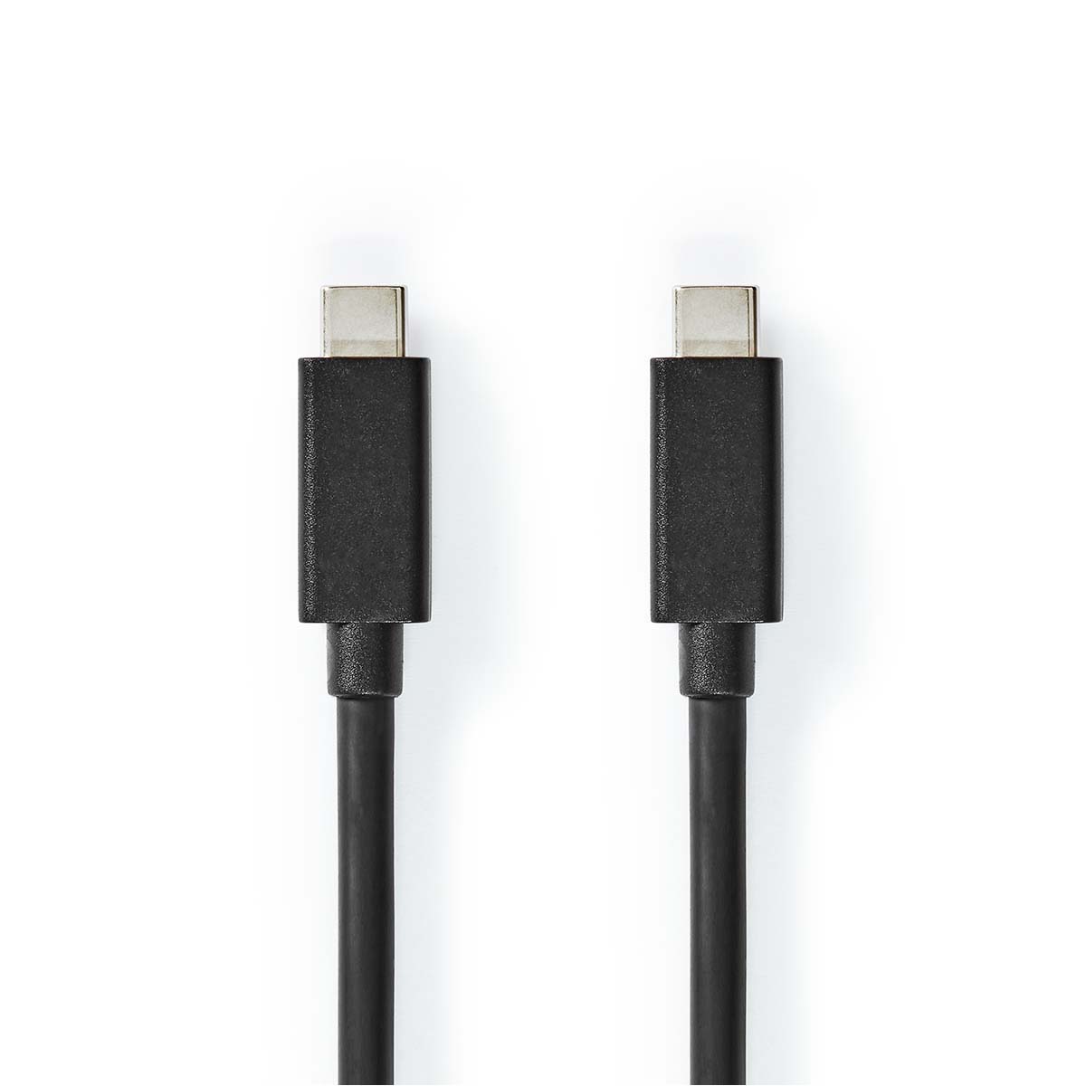 USB kabel | USB 3.2 Gen 2x2 | USB-C™ Zástrčka | USB-C™ Zástrčka | 100 W | 4K@60Hz | 20 Gbps | Poniklované | 2.00 m | Kulatý | PVC | Černá | Box