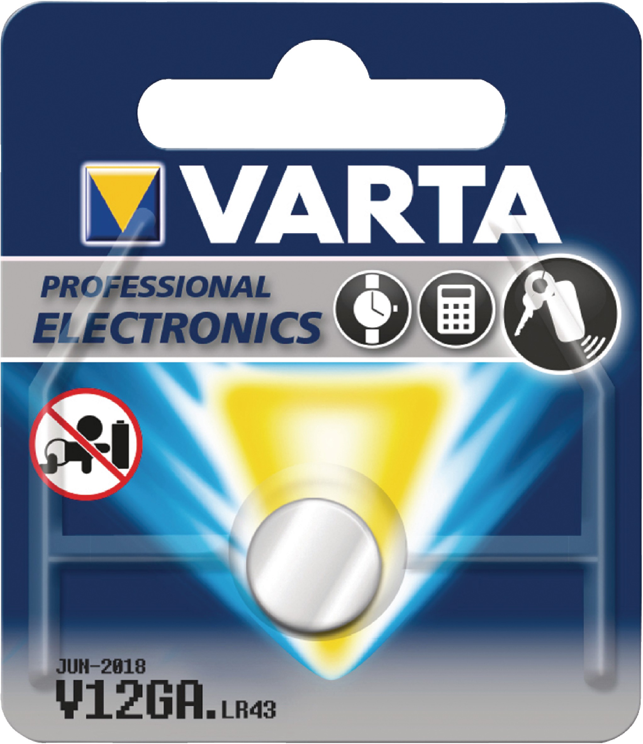 Alkalická knoflíková baterie LR43 1.5 V, VARTA-V12GA