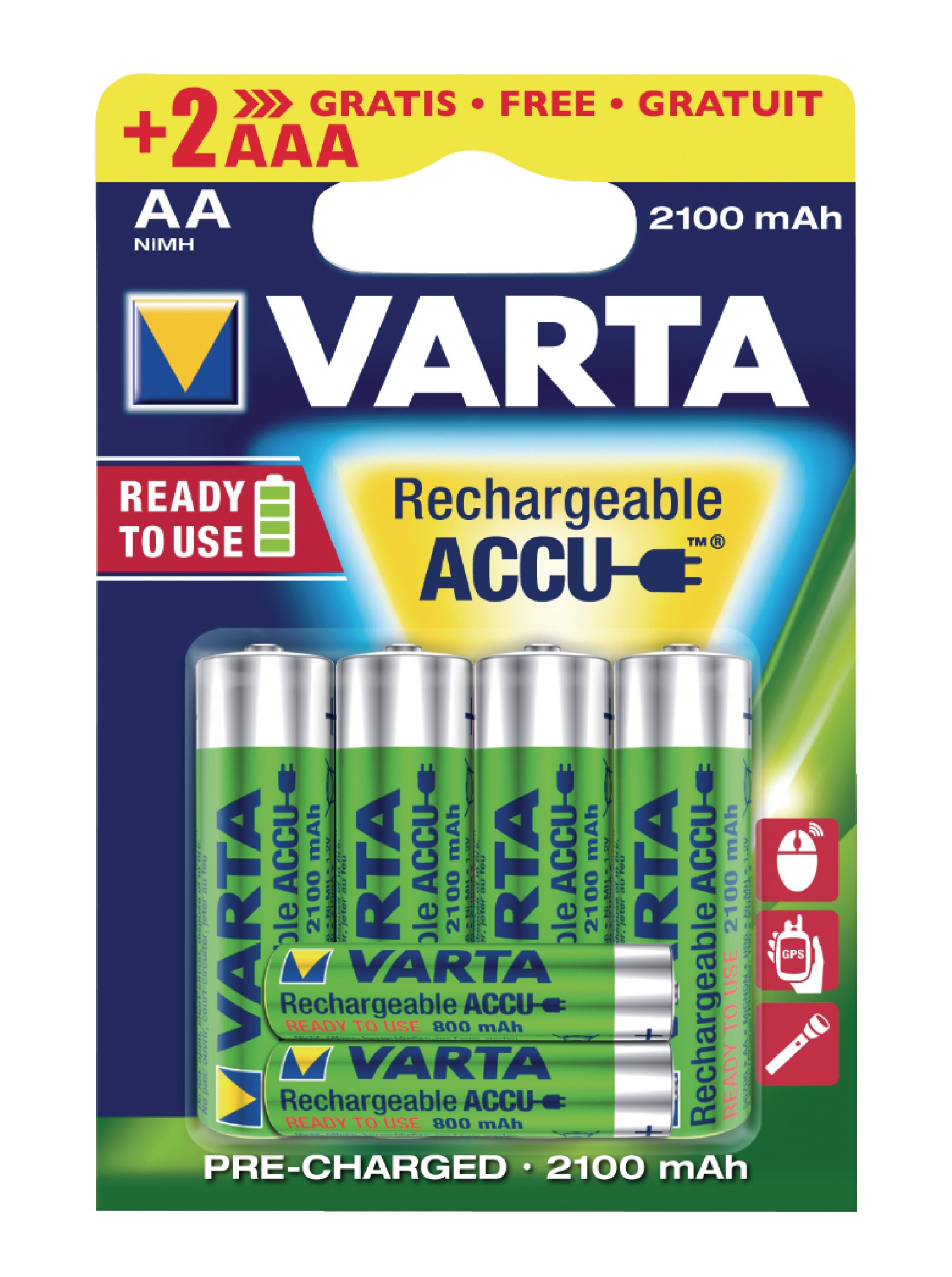 Nabíjecí baterie Varta NiMH 4 x AA + 2x AAA 1.2V 2100mAh - 6ks, VARTA-567R2USO