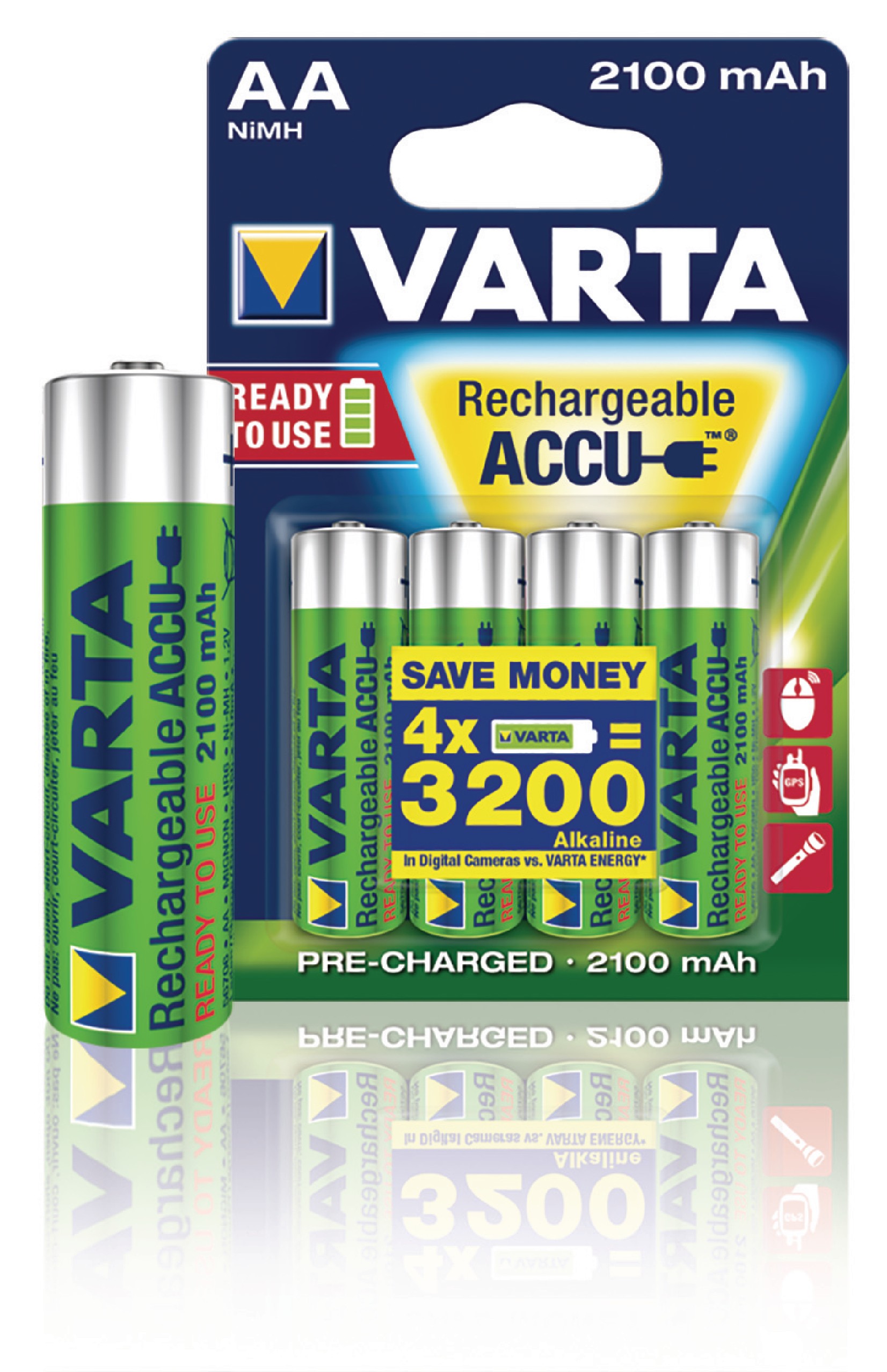 Nabíjecí baterie Varta NiMH AA 1.2V 2100mAh - 4ks, VARTA-56706B