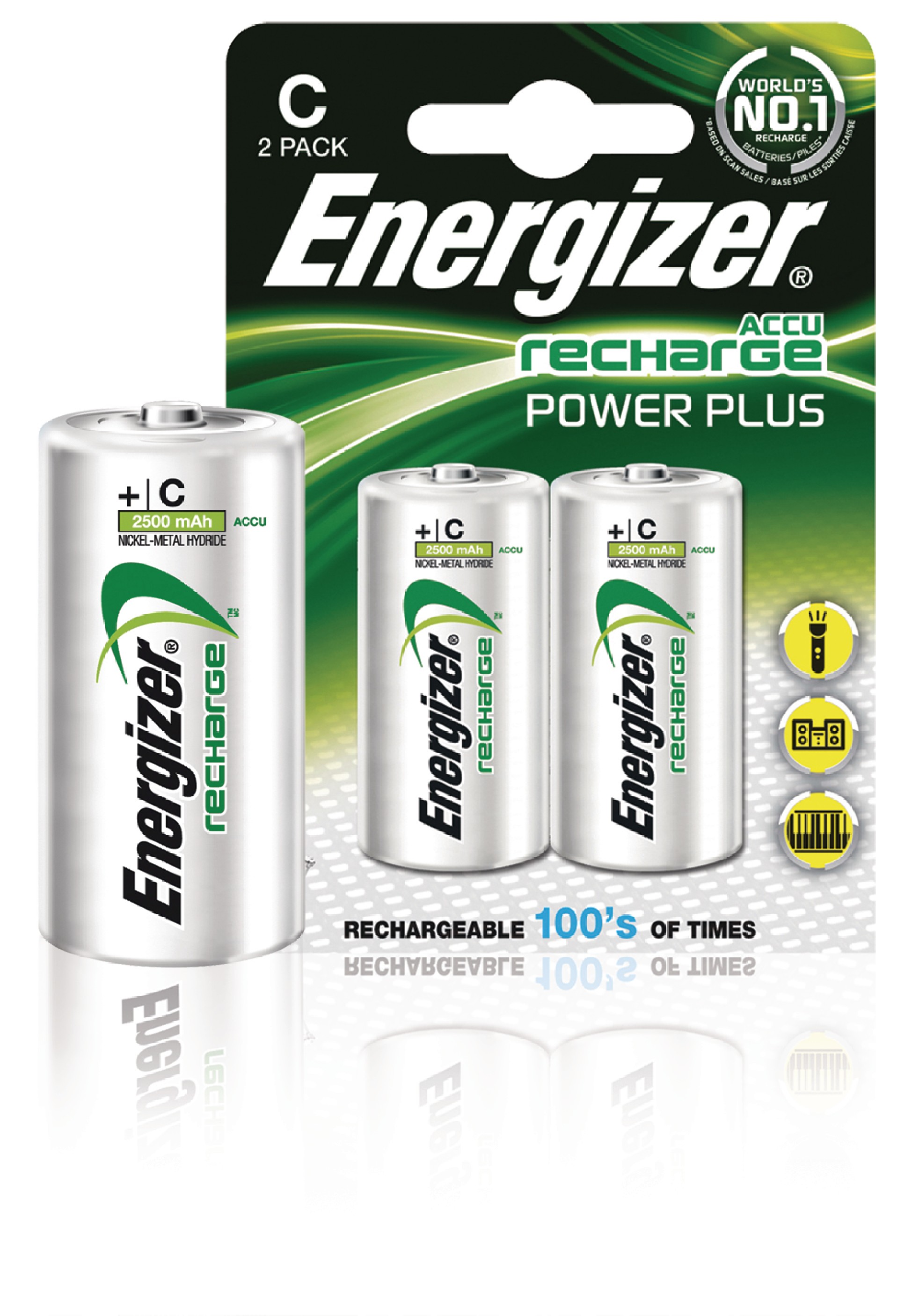 Nabíjecí baterie Energizer NiMH R14 1.2V 2500mAh - 2ks, ENRC2500P2