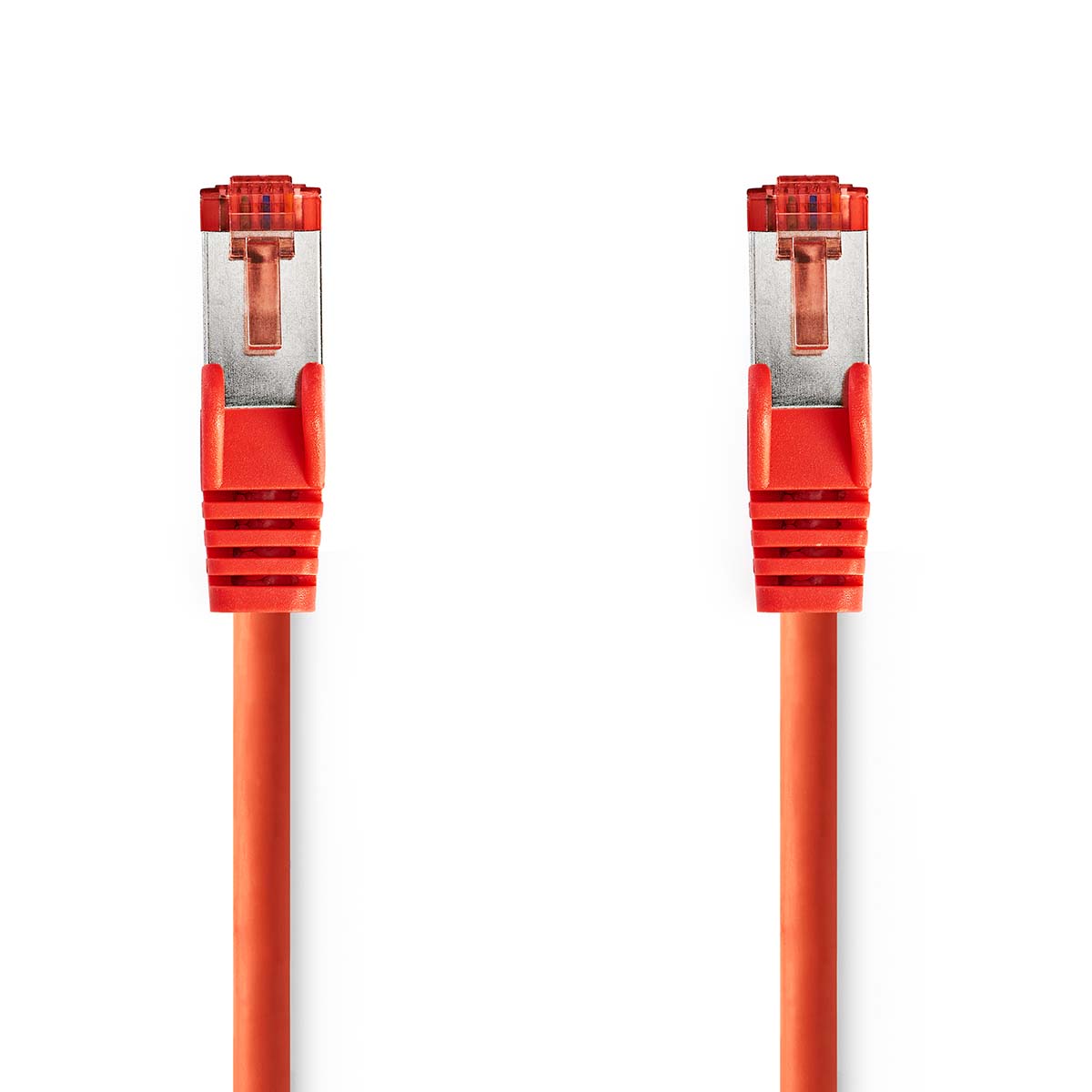 Cat 6 kabel | RJ45 Zástrčka | RJ45 Zástrčka | S / FTP | 0.15 m | Kulatý | LSZH | Červená | Label