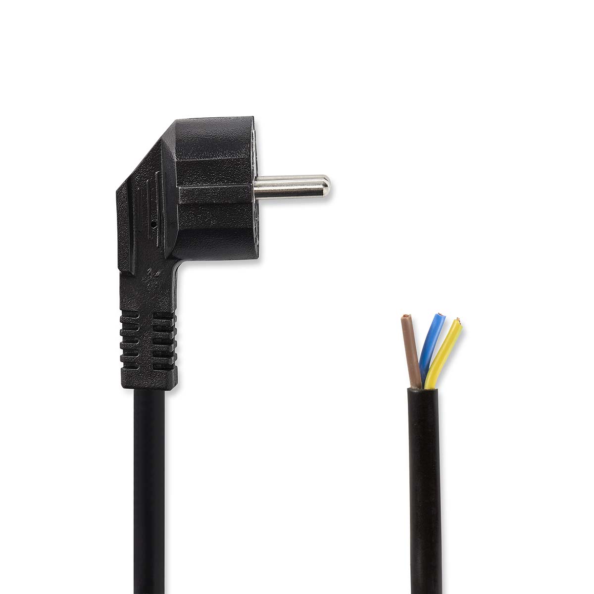 Napájecí kabel | Typ F Zástrčka | Open | Přímý | Přímý | Poniklované | 1.80 m | Kulatý | Neopren | Černá | Label