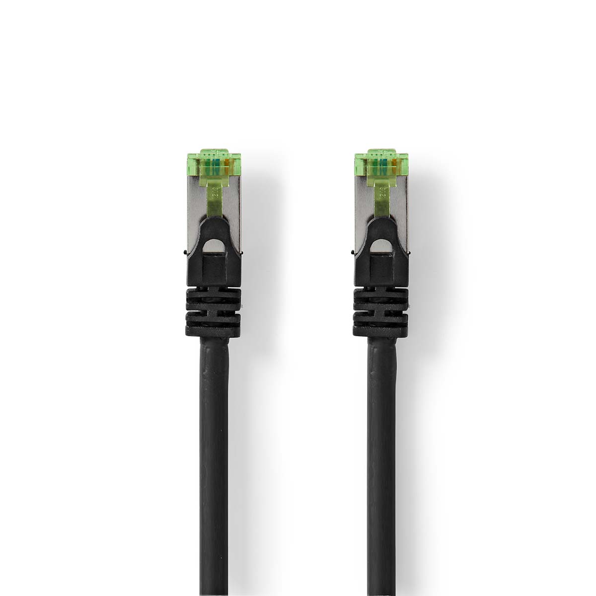 Síťový kabel CAT7 | S / FTP | RJ45 Zástrčka | RJ45 Zástrčka | 1.00 m | Snagless | Kulatý | LSZH | Černá | Label
