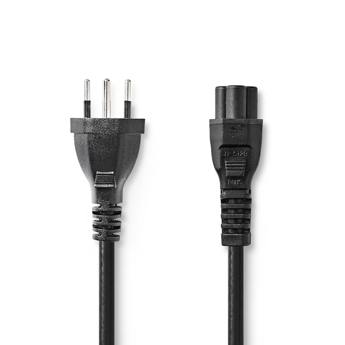 Napájecí kabel | CH Typ 12 | IEC-320-C5 | Přímý | Přímý | Poniklované | 2.00 m | Kulatý | PVC | Černá | Label