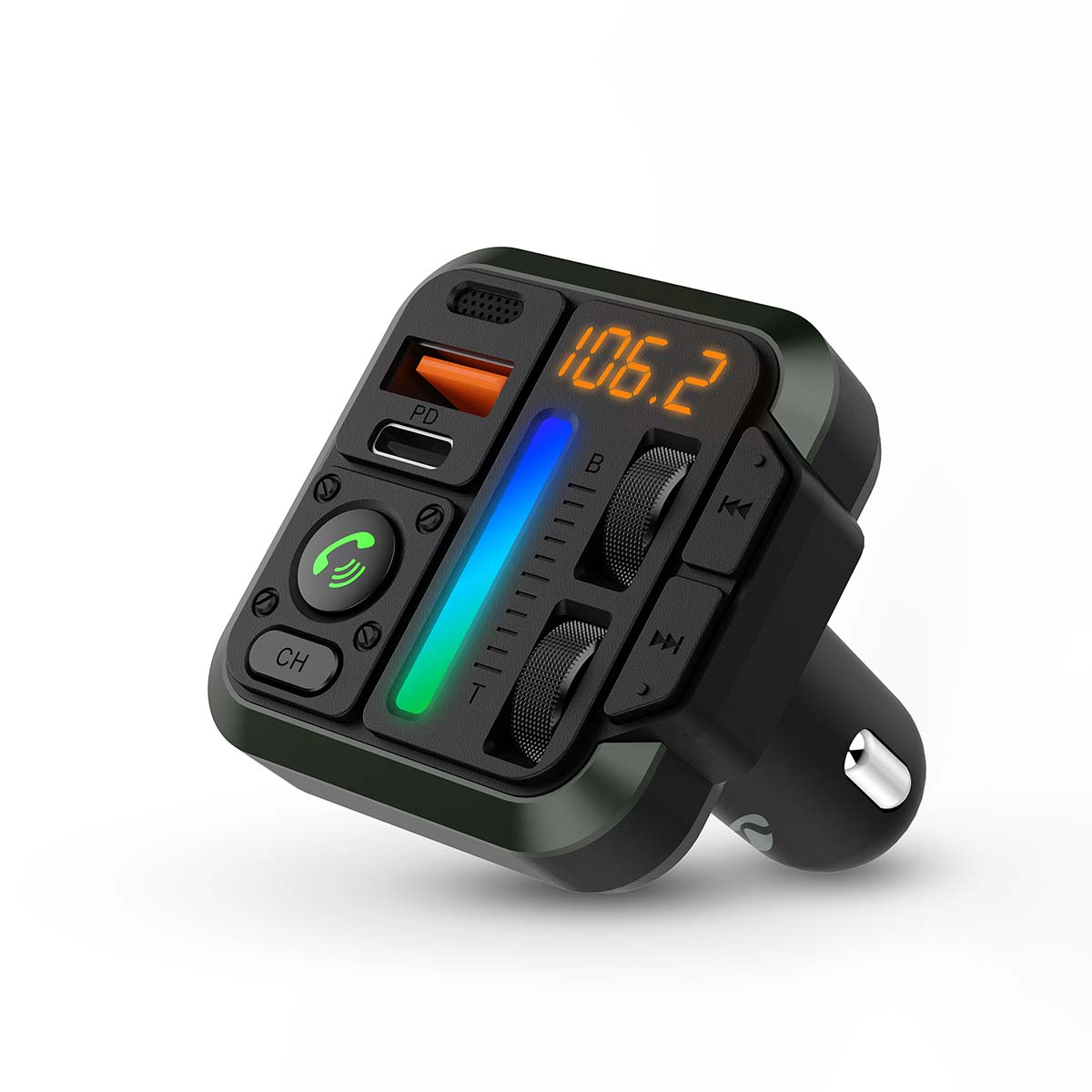 FM transmitter do auta | Pevný | Hands free volání | 1 " | Jantarová obrazovka | Bluetooth® | PD 18 W / PD 24 W | Rychlé nabíjení | Posílení basů |…