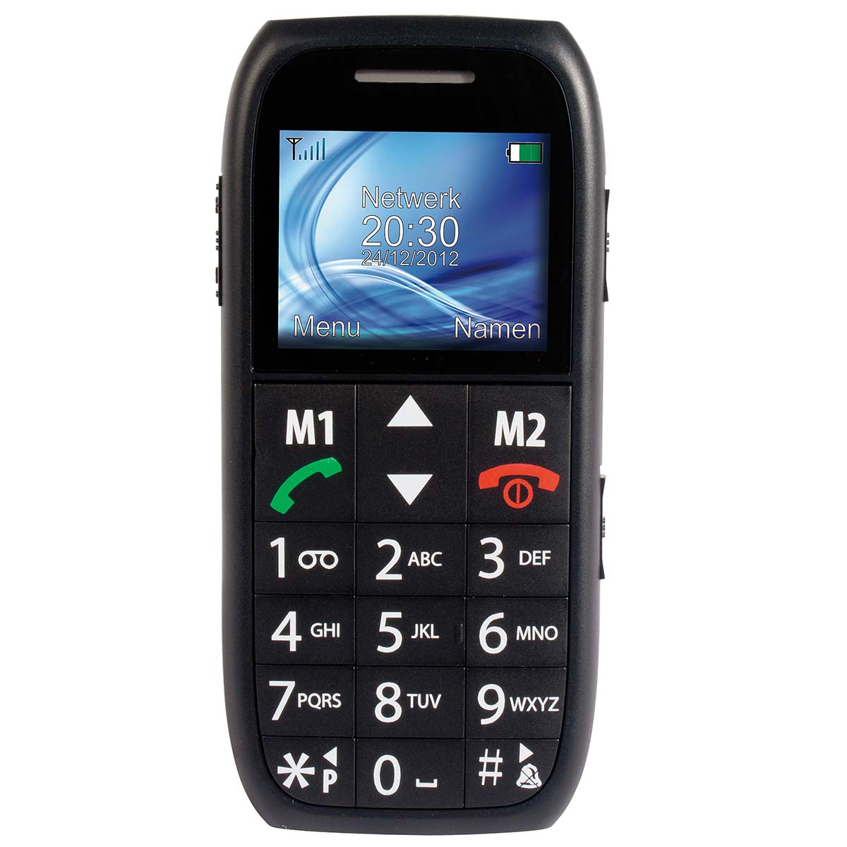 FM-7500 Jednoduchý mobilní telefon pro seniory s tísňovým SOS tlačítkem černý