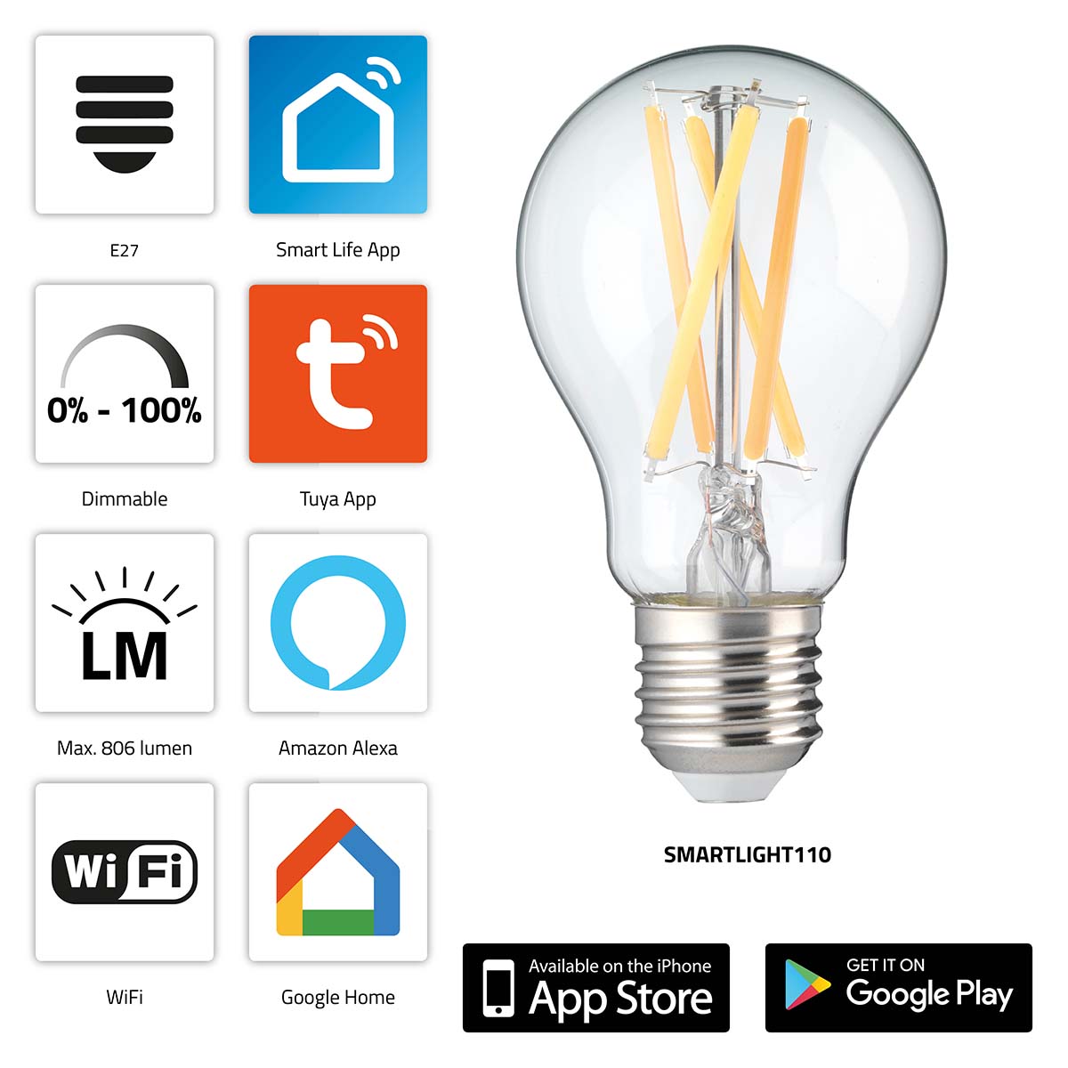 SMARTLIGHT110 Inteligentní žárovka LED s Wi-Fi