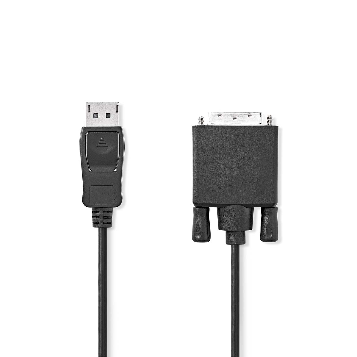 Displayport kabel | DisplayPort Zástrčka | DVI-D 24+1 Zástrčka | 1080p | Poniklované | 1.00 m | Kulatý | PVC | Černá | Label