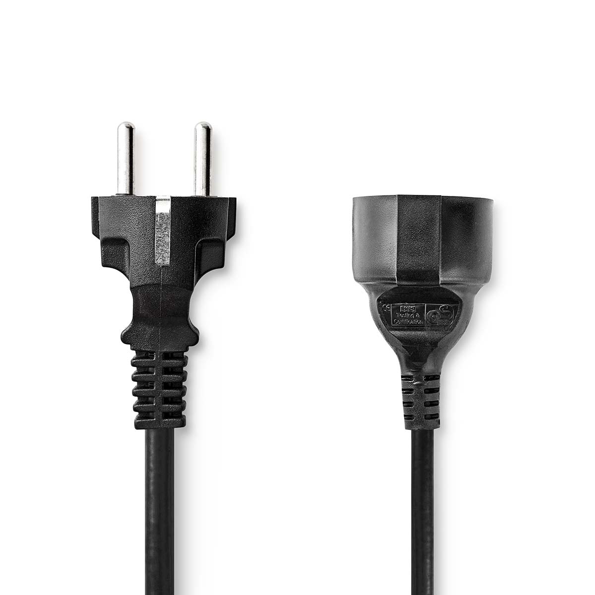 Napájecí kabel | Typ F Zástrčka | Typ F Zásuvka | Přímý | Přímý | Poniklované | 3.00 m | Kulatý | PVC | Černá | Label