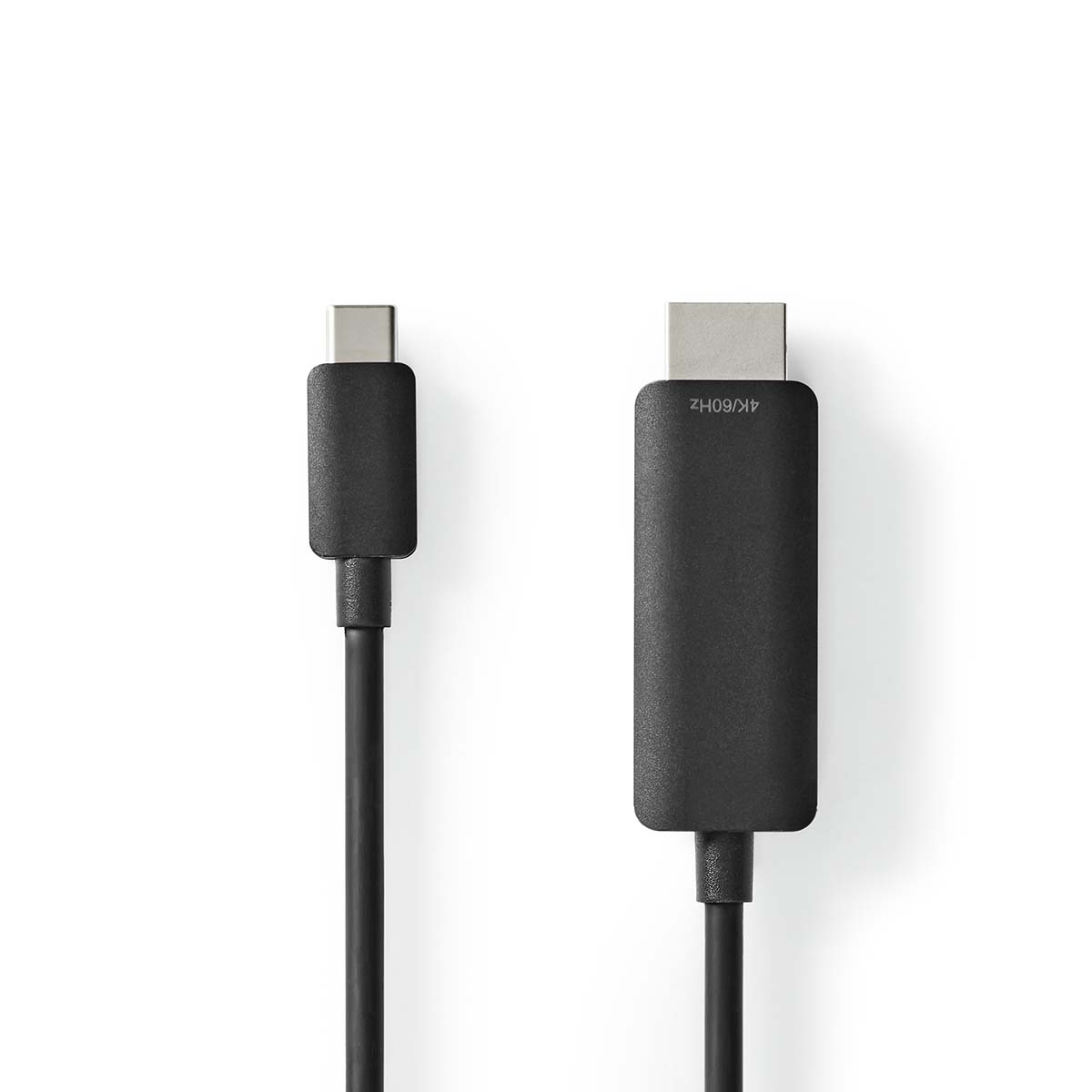 USB-C™ Adaptér | USB 3.2 Gen 1 | USB-C™ Zástrčka | Konektor HDMI ™ | 4K@60Hz | 1.00 m | Kulatý | Poniklované | PVC | Černá | Label