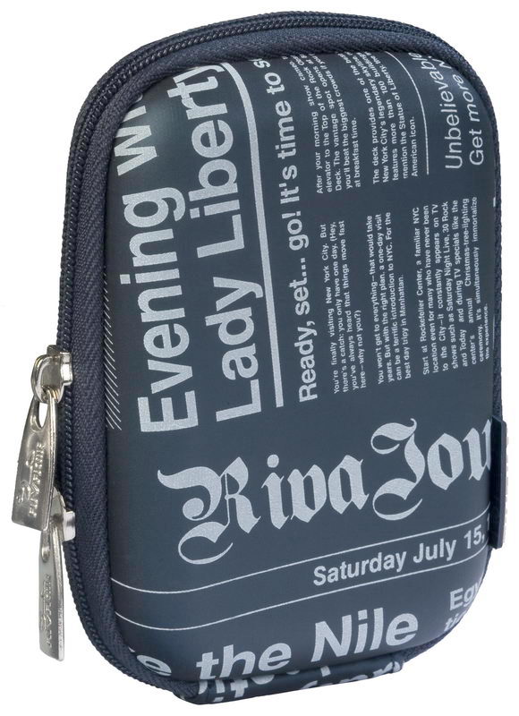 Riva Case 7023 pouzdro na fotoaparát, tmavě modré Newspaper