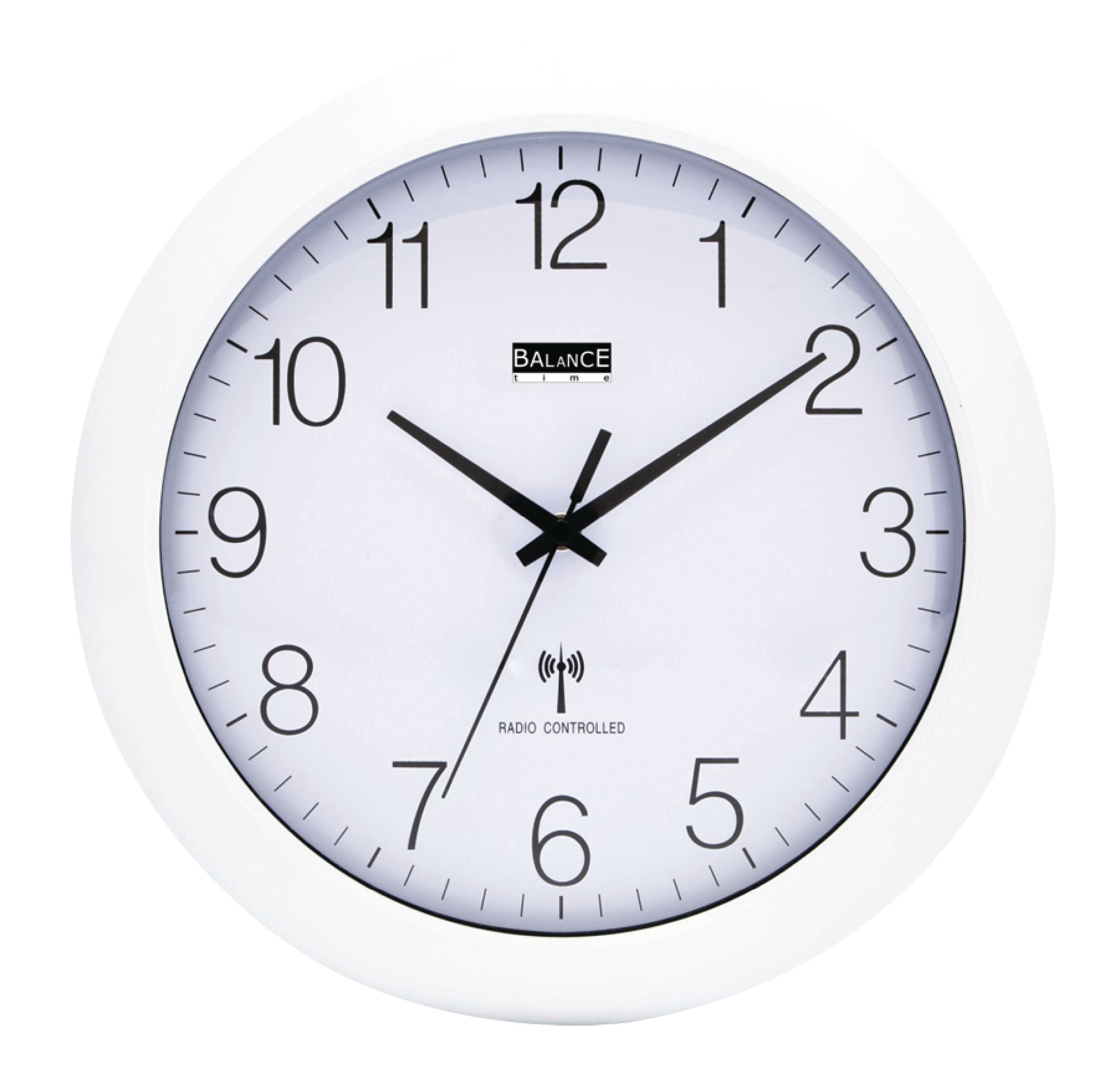 Rádiem řízené nástěnné hodiny 30 cm bílé, Balance 506407