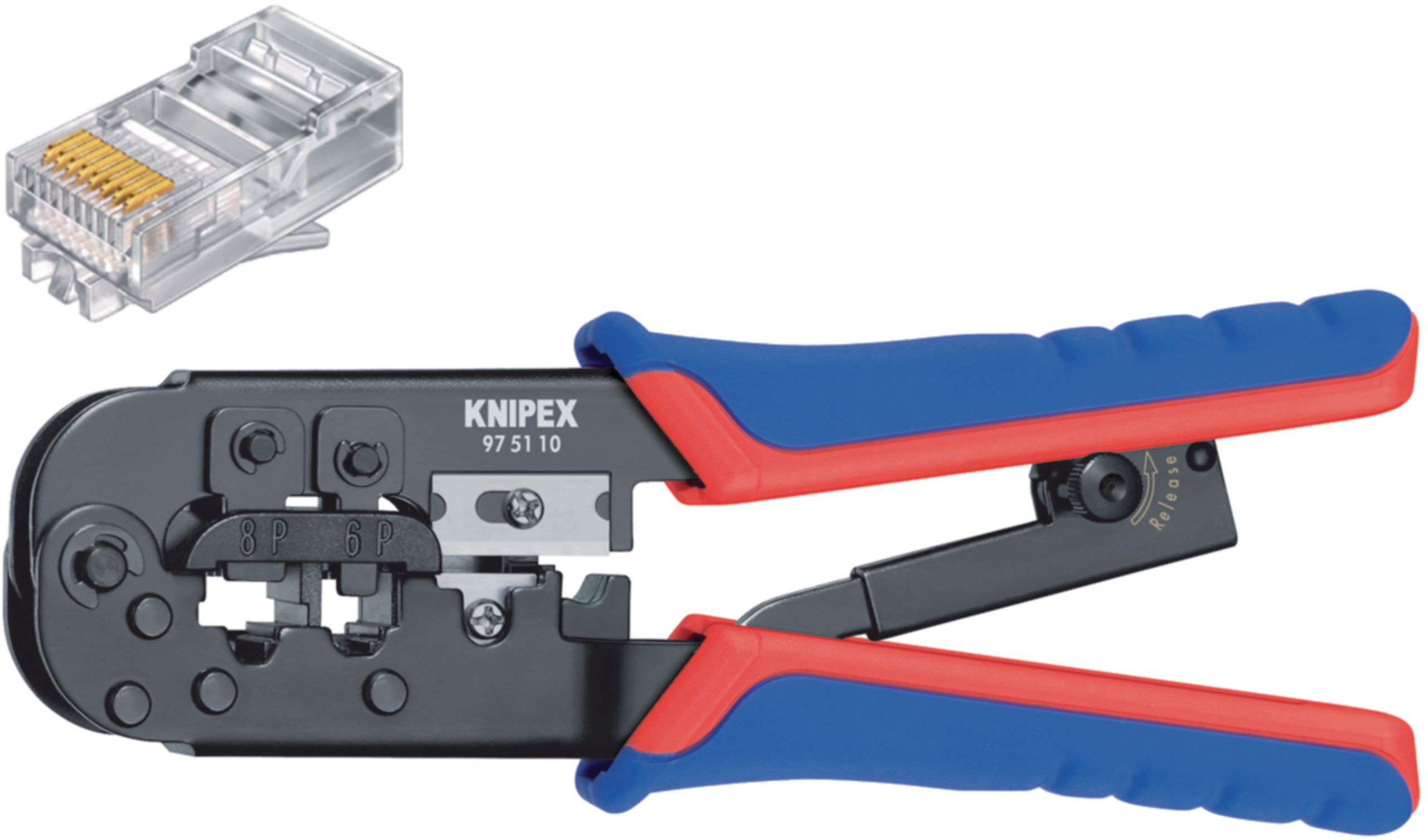 Krimpovací kleště RJ11, RJ12, RJ45 (KNIPEX 97 51 10 SB)