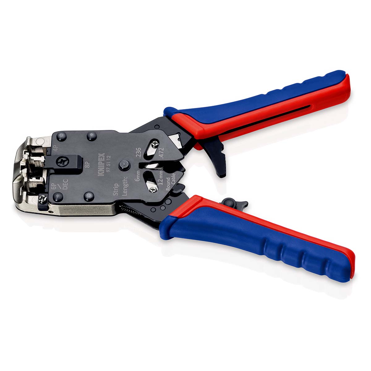 Krimpovací kleště RJ10, RJ11, RJ12, RJ45 (KNIPEX 97 51 12 SB)