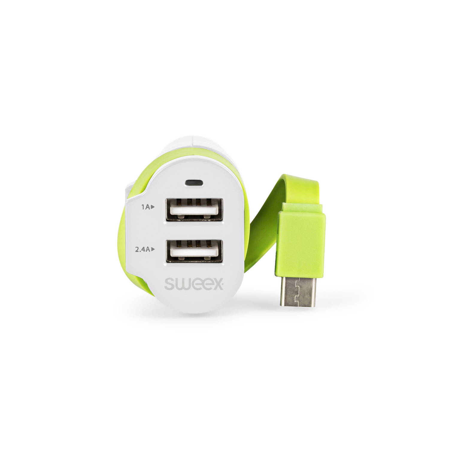 Sweex CH-024WH automobilový CL nabíjecí adaptér 6 A, 2x USB + USB-C, bílý