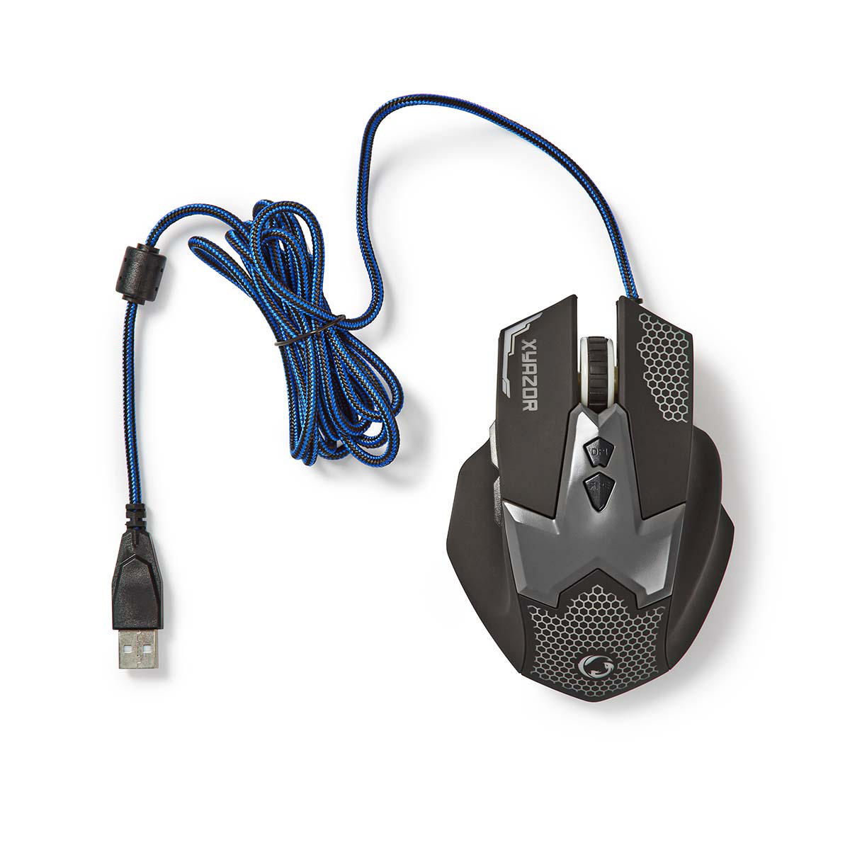 Nedis GMWD200BK herní myš drátová podsvícená / 2400 DPI / 7 tlačítek