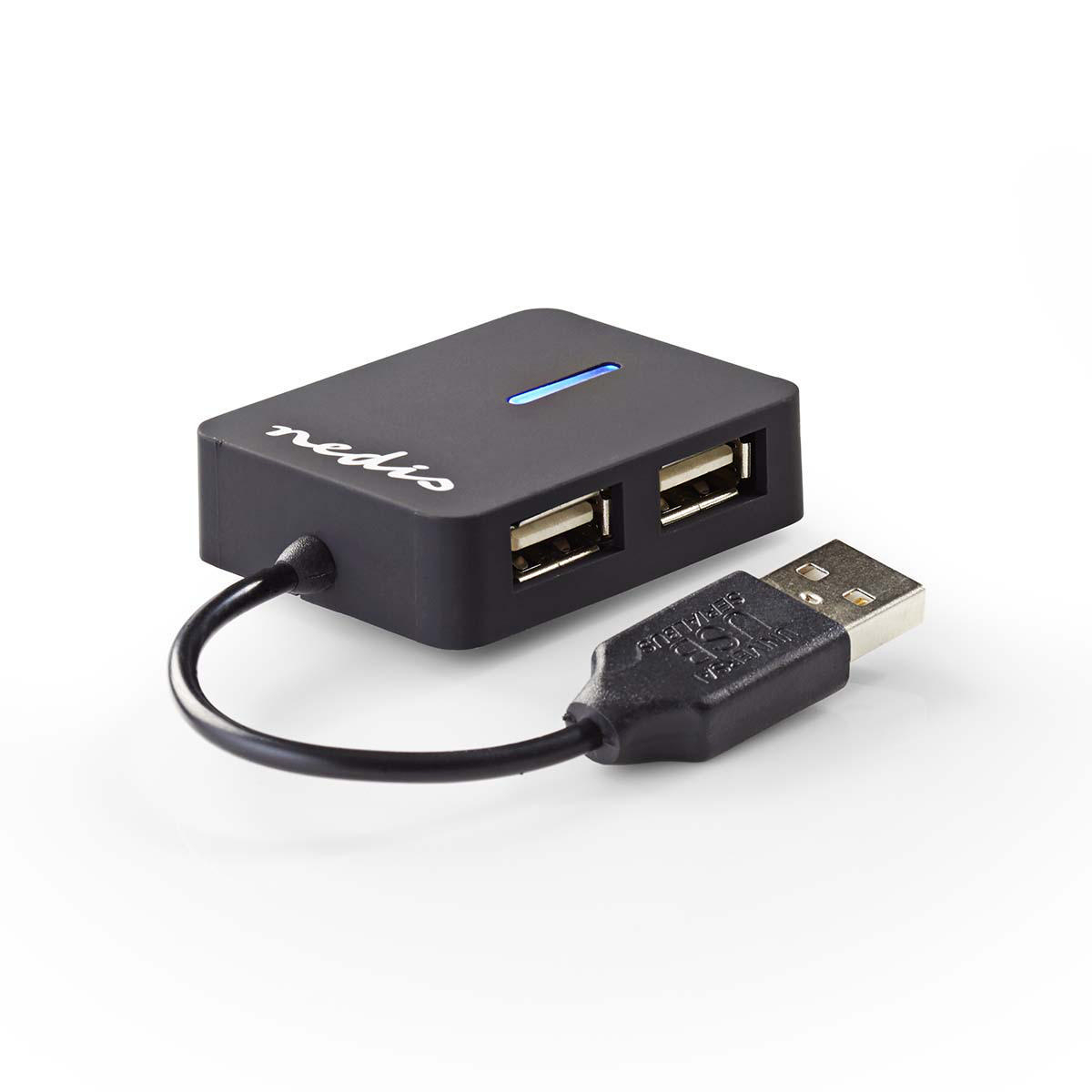 Nedis UHUBU2410BK externí čtyřportový USB 2.0 mini HUB