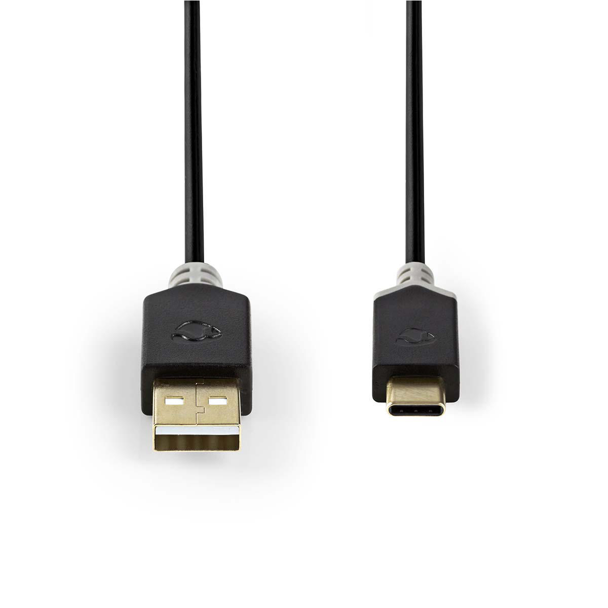 Nedis CCBW60600AT10 propojovací kabel USB 2.0 zástrčka USB A - zástrčka USB C, 1 m, antracit