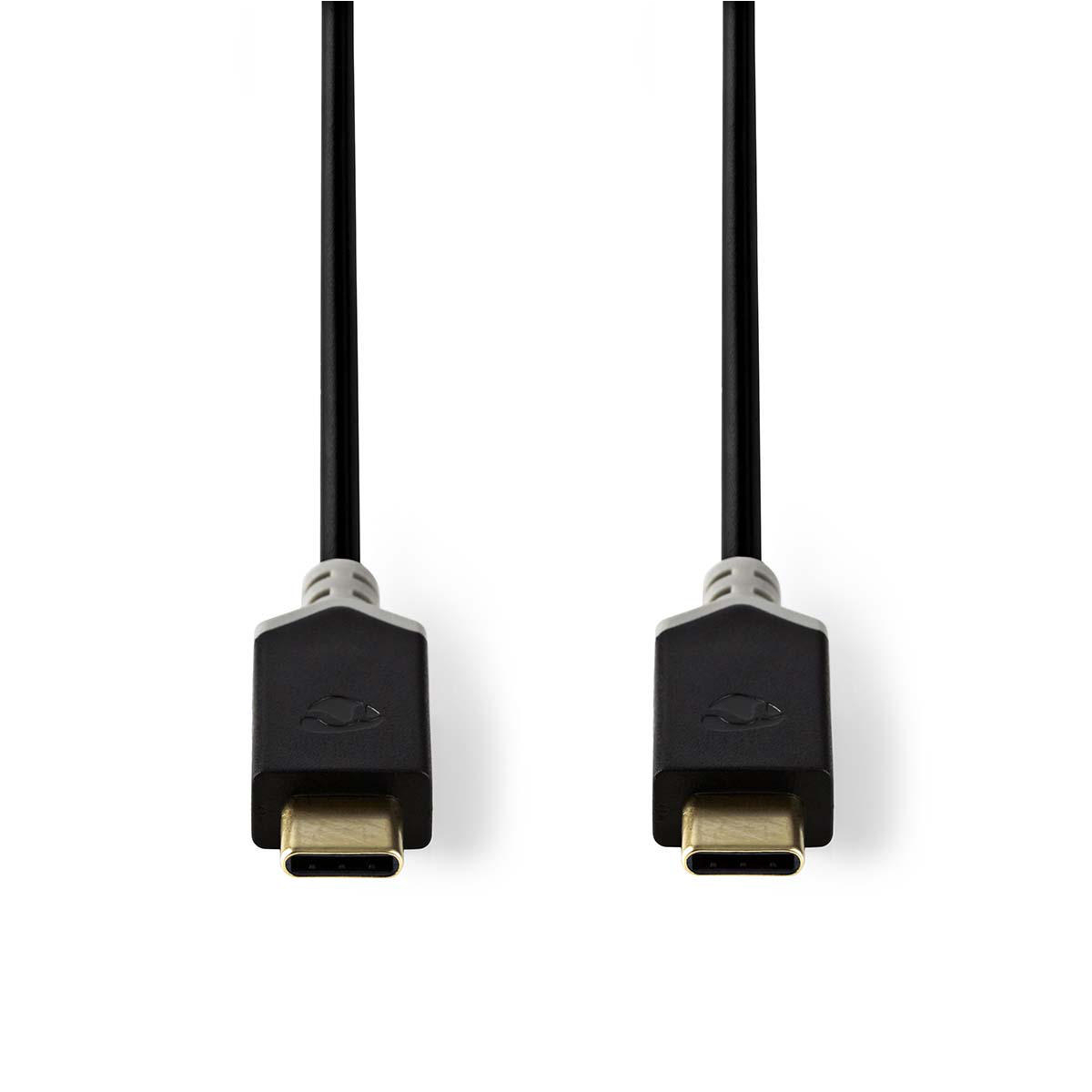 Nedis CCBW64700AT10 propojovací kabel USB 3.2 (Gen1), zástrčka USB C - zástrčka USB C, 1 m, antracit