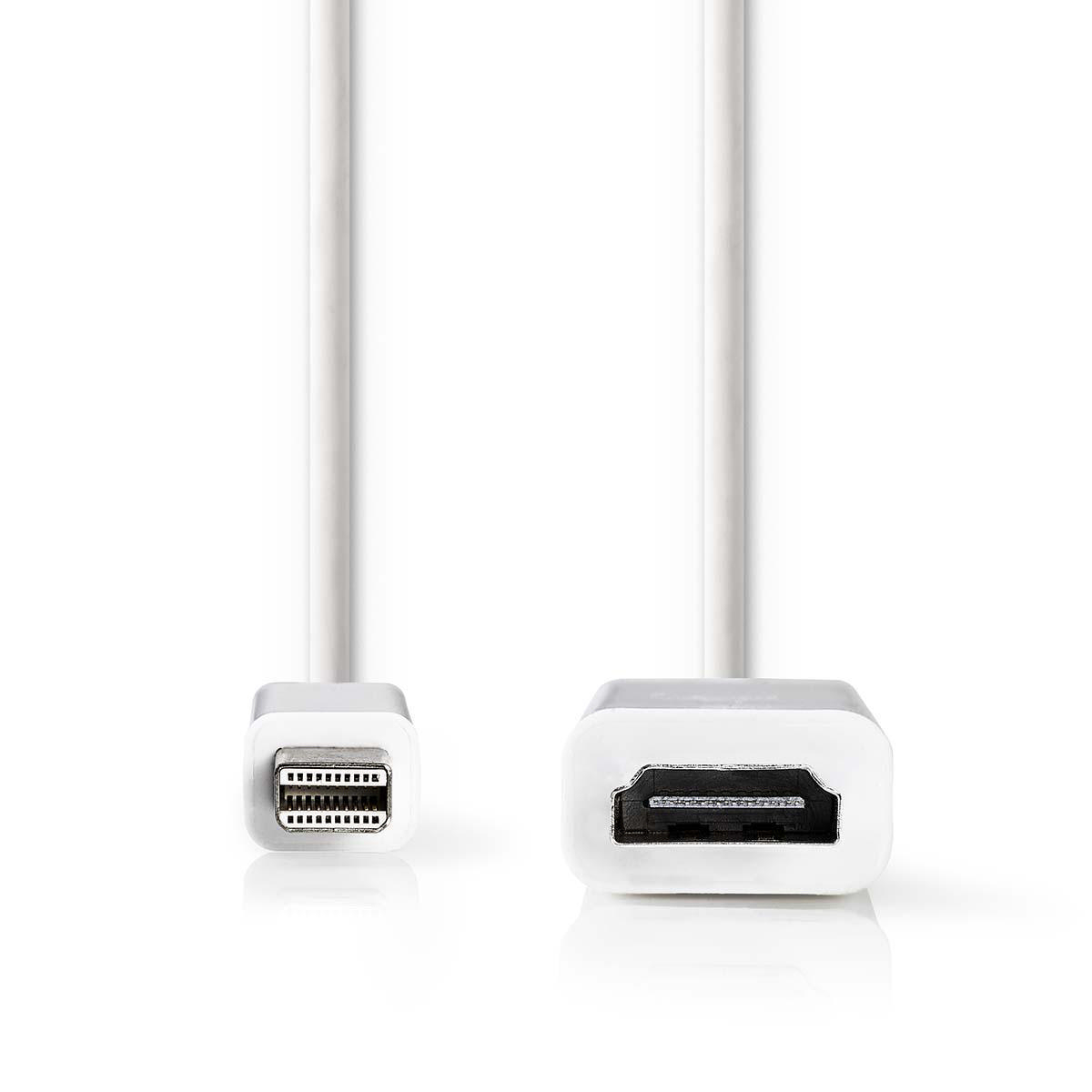 Nedis propojovací kabel zástrčka Mini DisplayPort – zásuvka HDMI, 0.2 m, bílá (CCGP37650WT02)